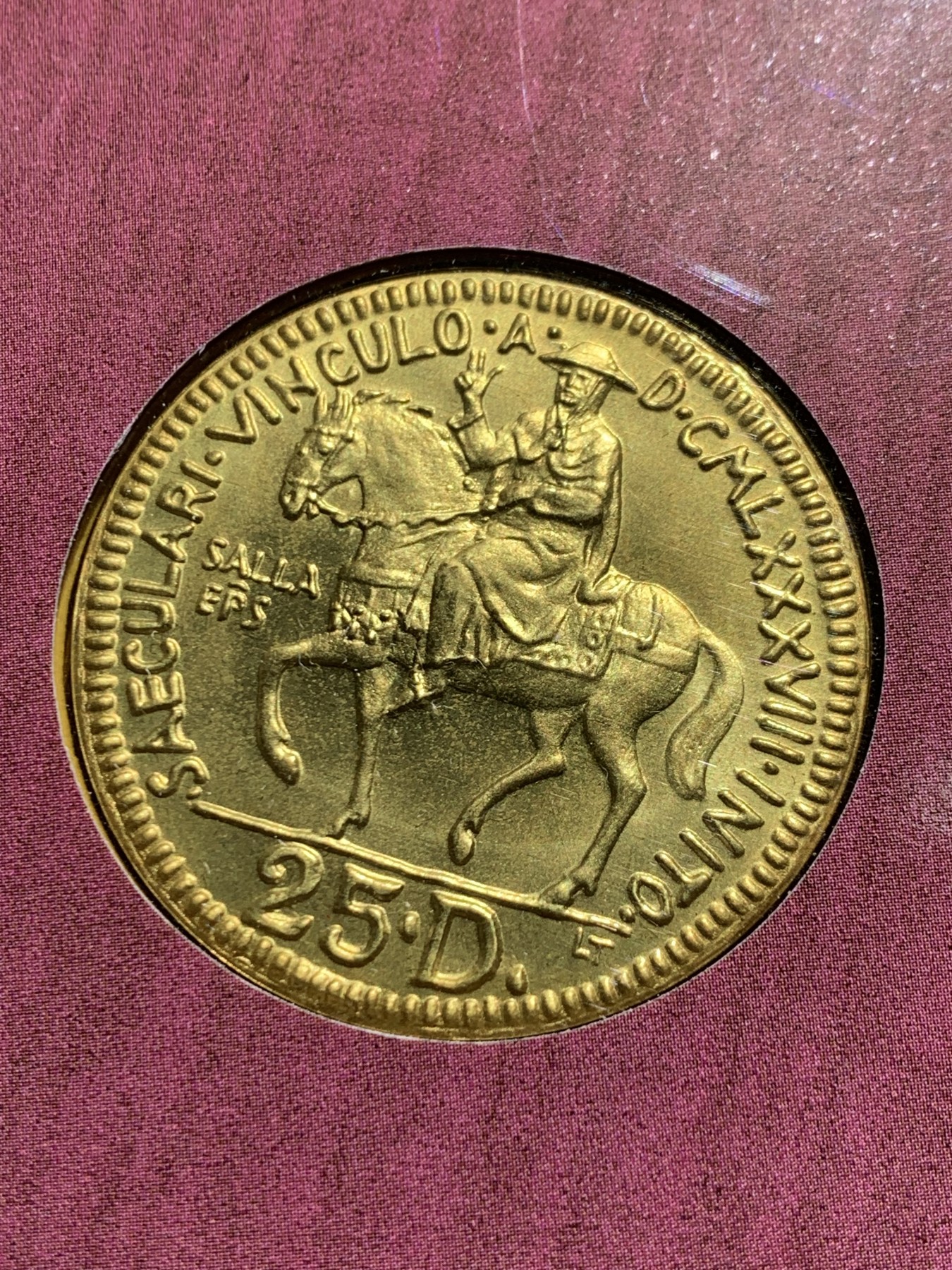 《竞宝斋》第247场-周日，周一 ，周二3场连拍 (全场包邮) 册装 安道尔 1989 萨拉主教千禧年 25D 银币 900银 20克 少见