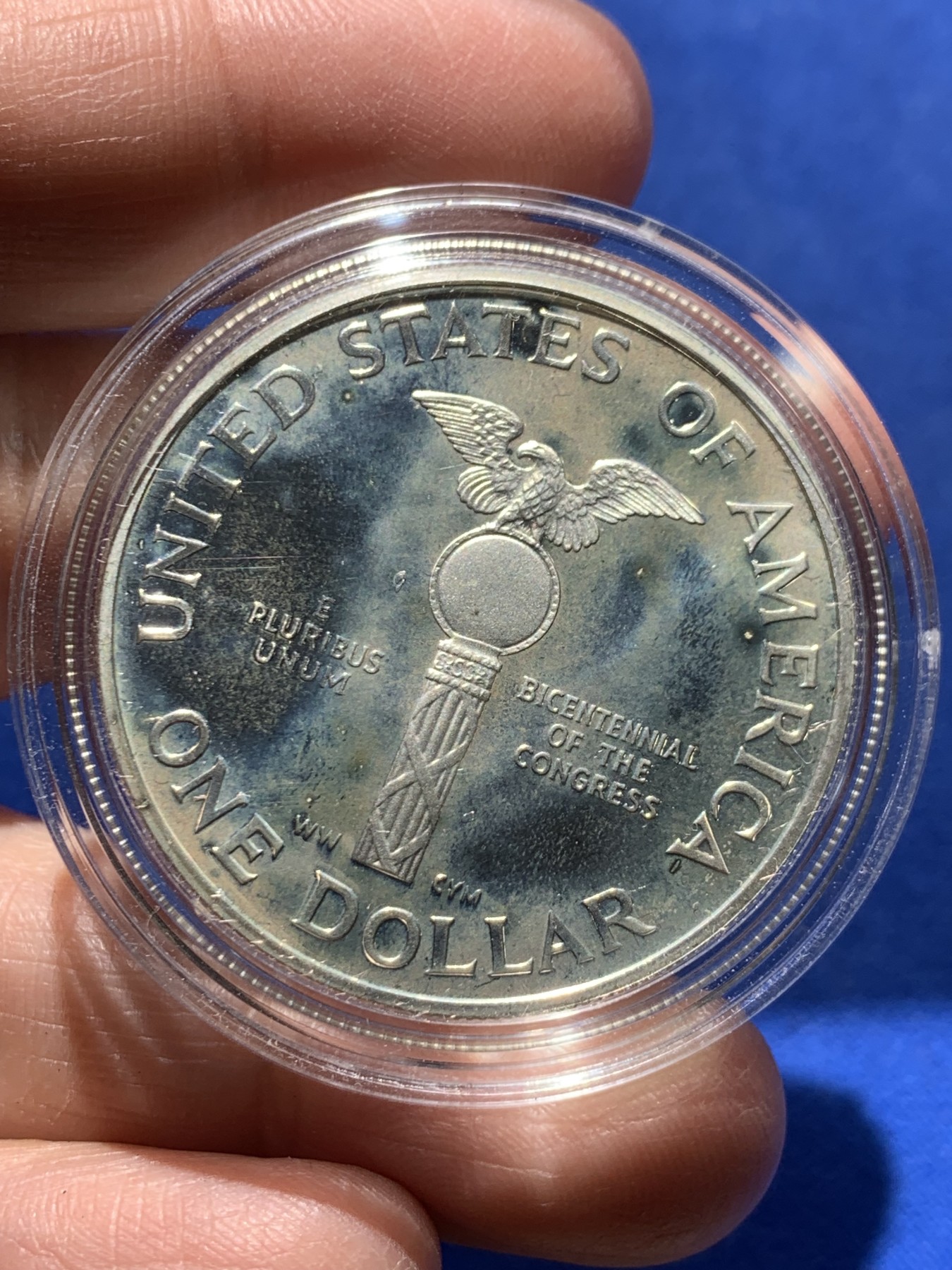 《竞宝斋》第247场-周日，周一 ，周二3场连拍 (全场包邮) 1989年 美国 精制全新 一美元 银币