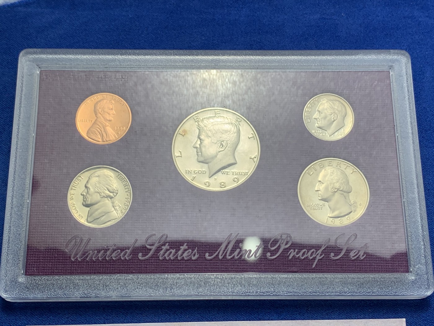 《竞宝斋》第247场-周日，周一 ，周二3场连拍 (全场包邮) PROOF封装 美国1989年5枚装精制套币