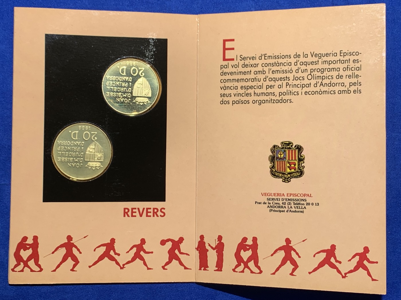 《竞宝斋》第247场-周日，周一 ，周二3场连拍 (全场包邮) 安道尔 1992年 巴塞罗那奥运 滑冰和体操 20第纳尔 单枚16克 925银