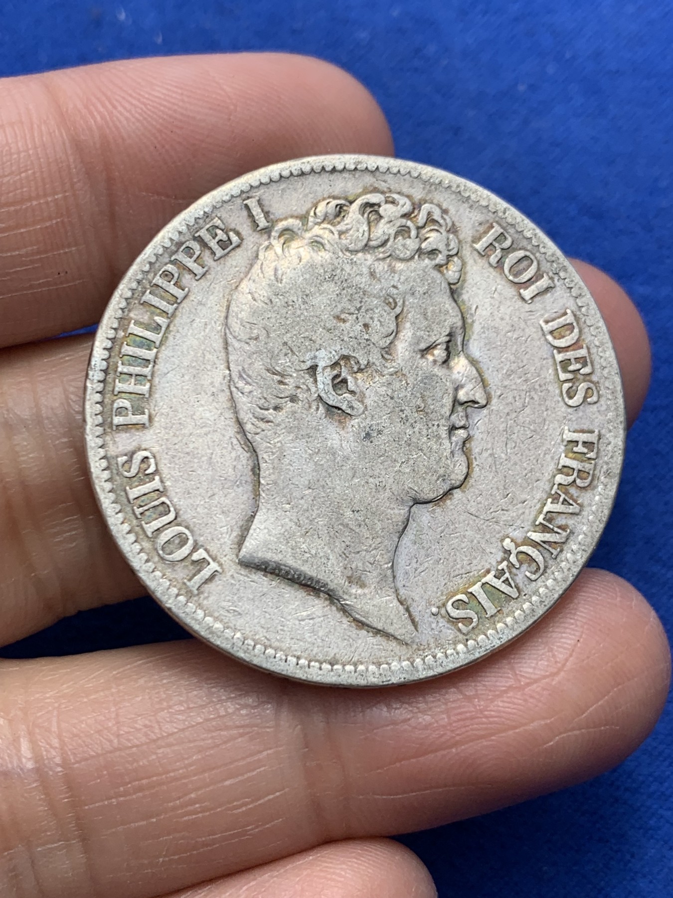 《竞宝斋》第247场-周日，周一 ，周二3场连拍 (全场包邮) 法国 1831年 菲利普 小头版 5法郎银币