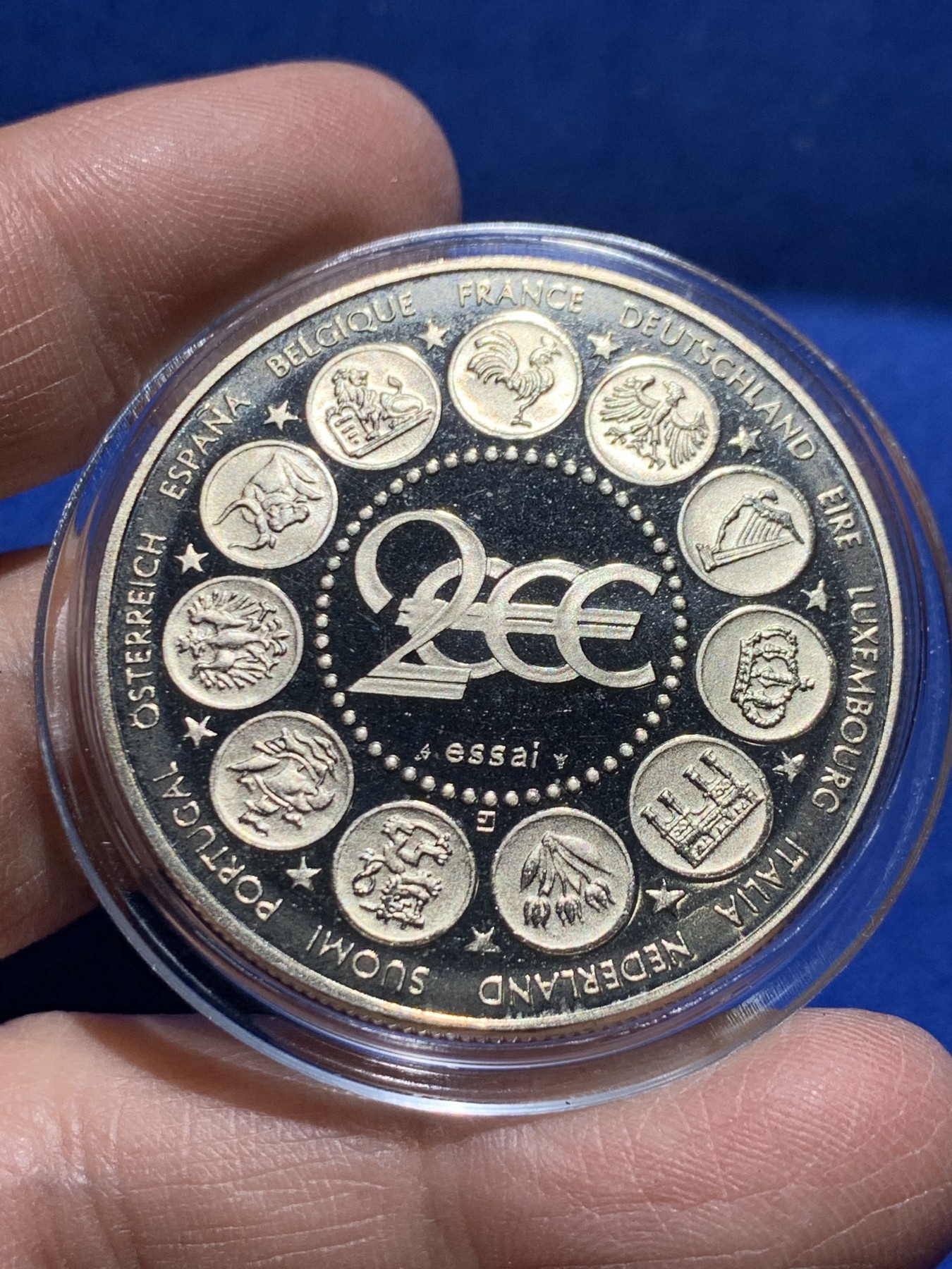 《竞宝斋》第247场-周日，周一 ，周二3场连拍 (全场包邮) 法国2000年ESSAI厂播种女神试铸镍币 克朗型