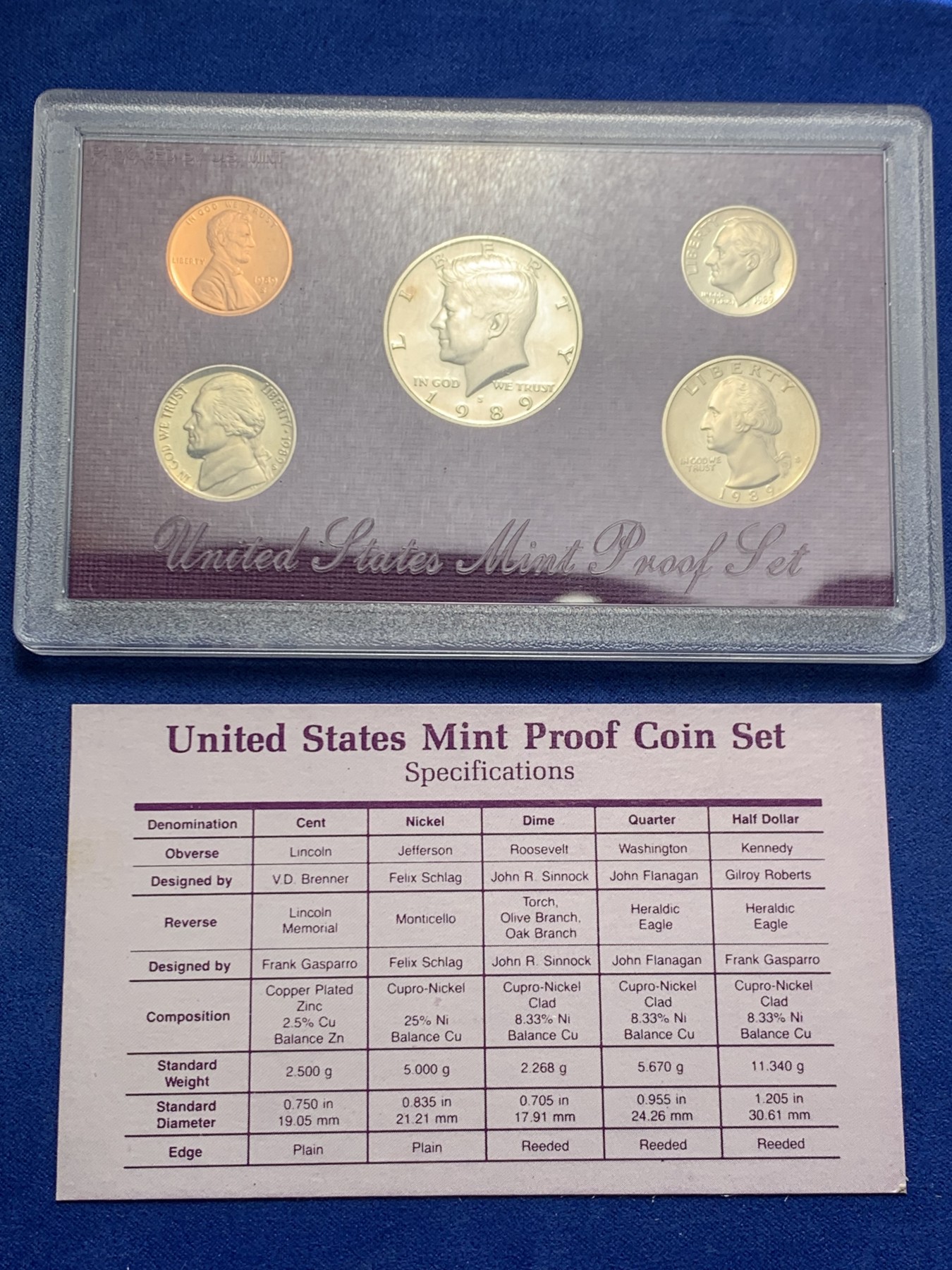 《竞宝斋》第247场-周日，周一 ，周二3场连拍 (全场包邮) PROOF封装 美国1989年5枚装精制套币