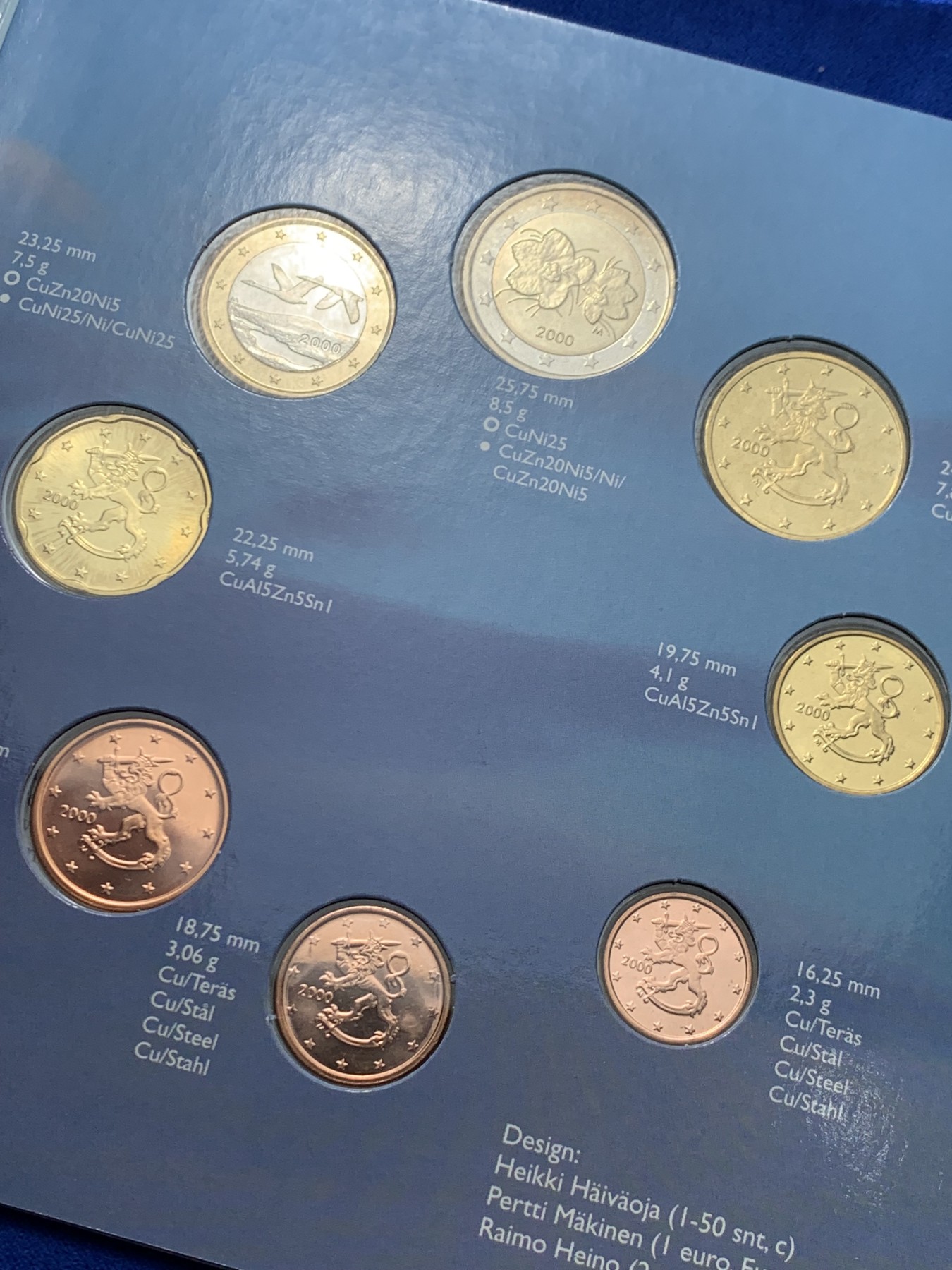 《竞宝斋》第247场-周日，周一 ，周二3场连拍 (全场包邮) 芬兰1999，2000，2001年欧元三套封装