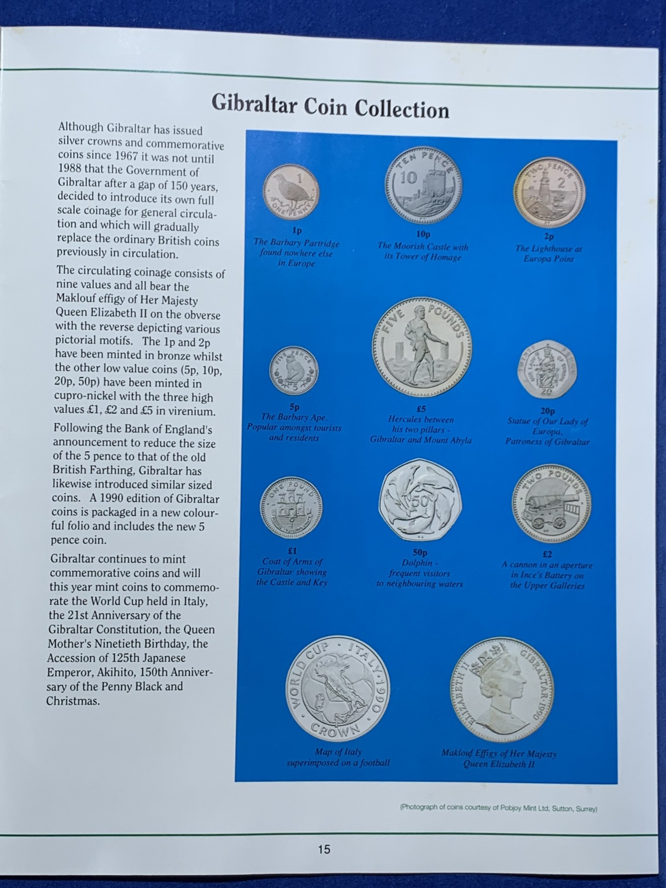 《竞宝斋》第247场-周日，周一 ，周二3场连拍 (全场包邮) 直布罗陀1990年邮票两枚 1克朗镍币一枚 封装