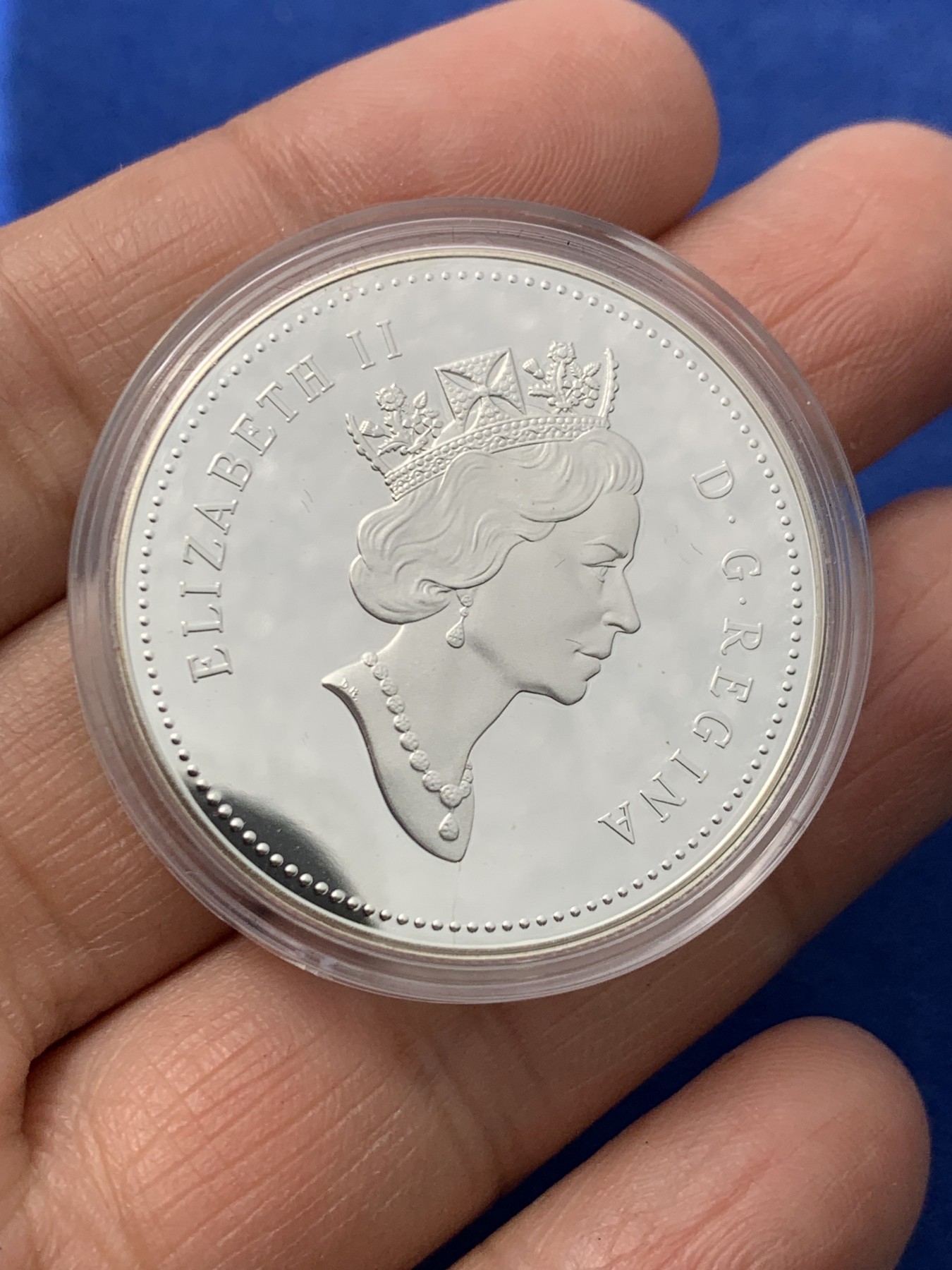 《竞宝斋》第247场-周日，周一 ，周二3场连拍 (全场包邮) 加拿大1991年 五大湖第一艘汽船纪念银币 23g多