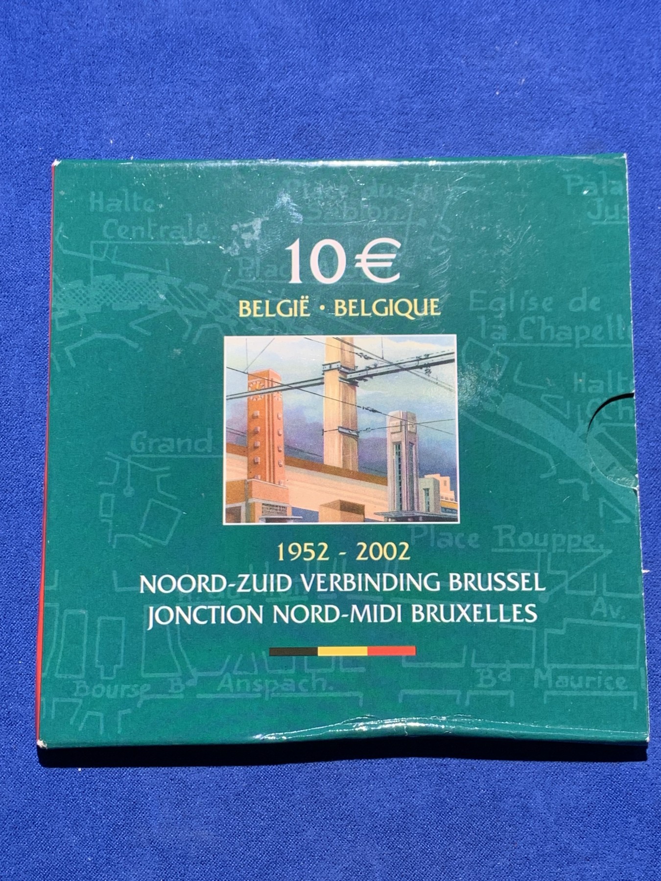 《竞宝斋》第247场-周日，周一 ，周二3场连拍 (全场包邮) 德国 2002 铁路 50周年 10欧纪念银币