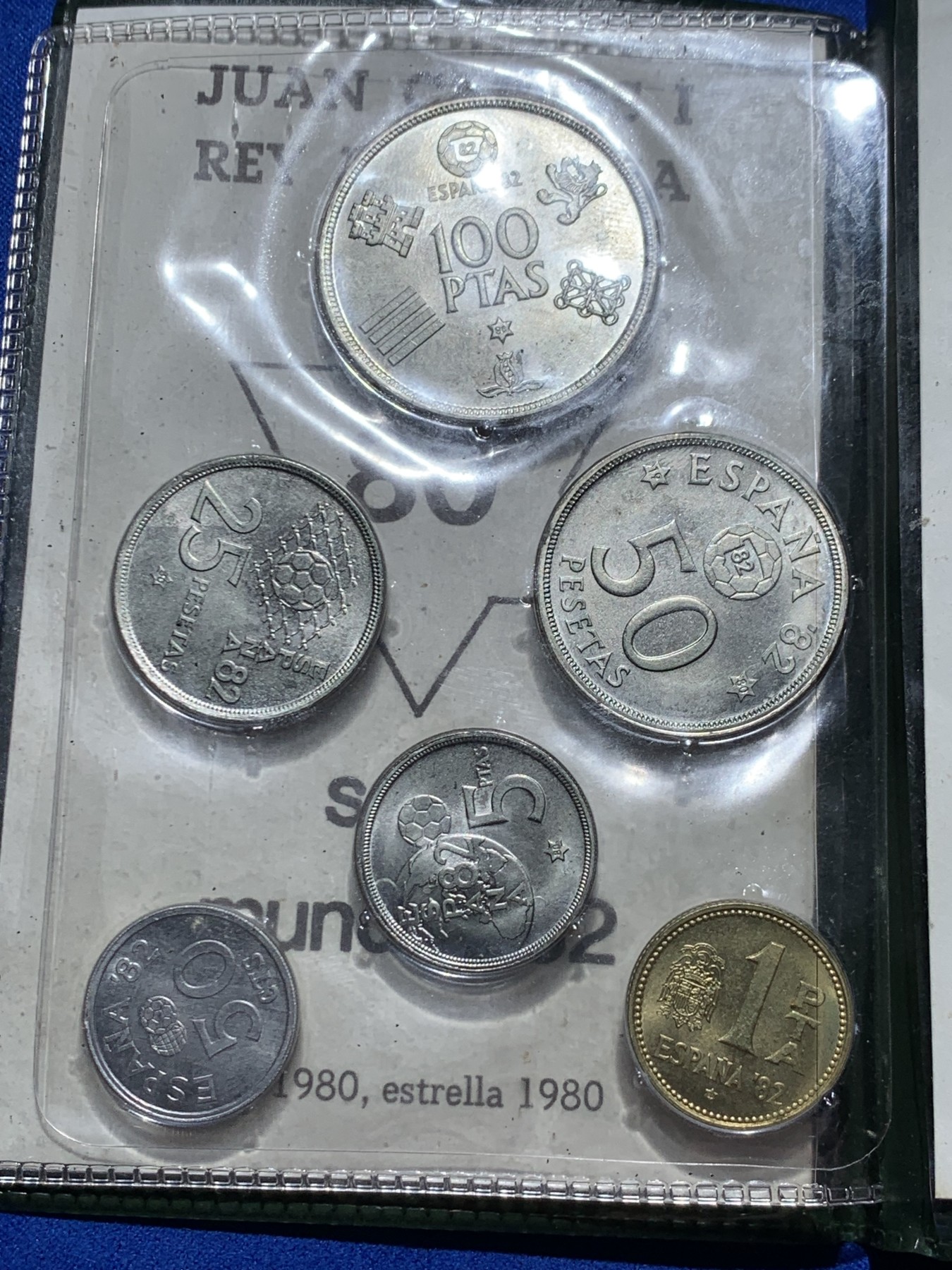 《竞宝斋》第247场-周日，周一 ，周二3场连拍 (全场包邮) 西班牙1980年6枚装套币