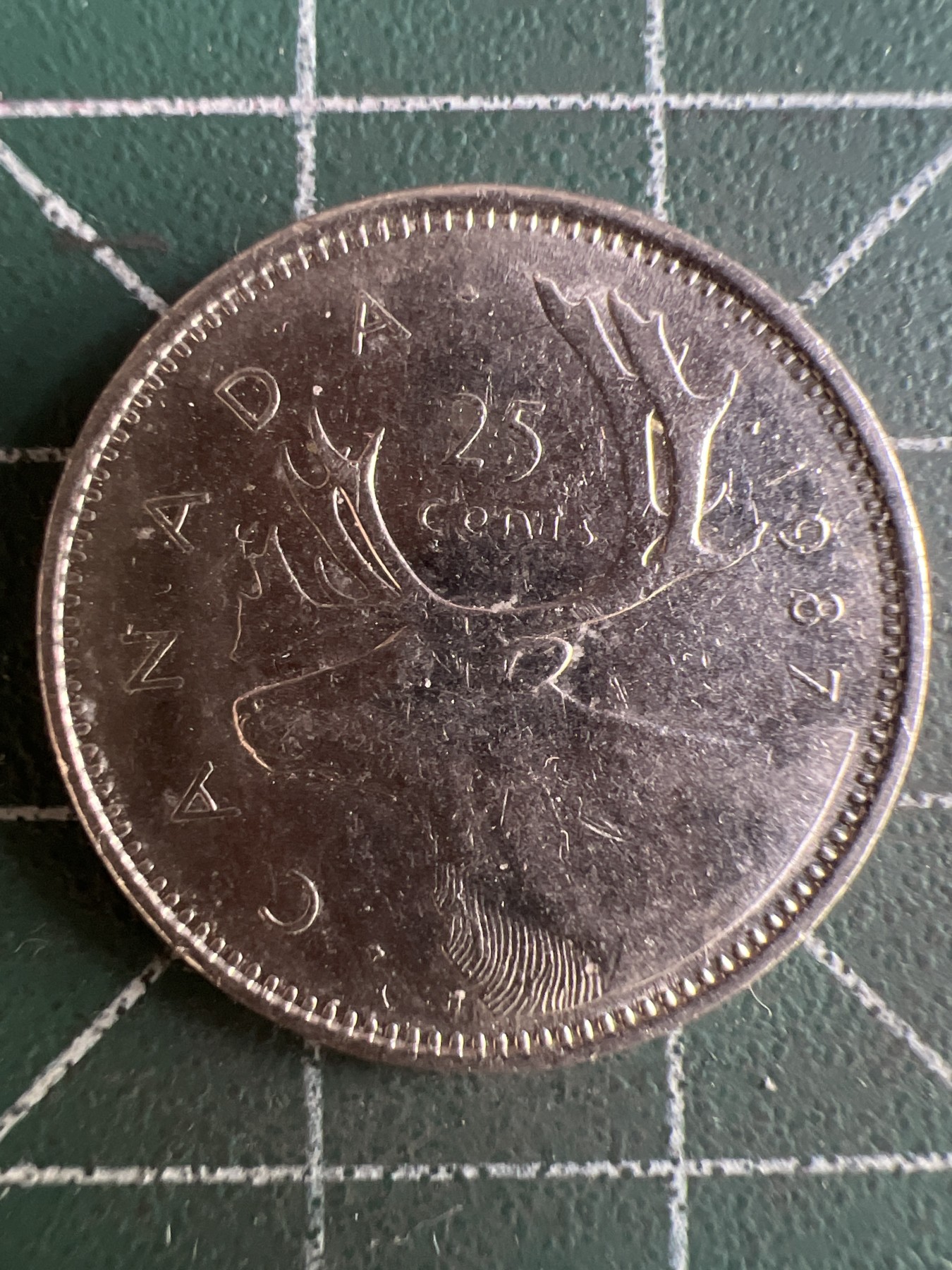 第550期 硬币专场 （无押金，捡漏，全场50包邮，偏远地区除外，接收代拍业务） 加拿大25分 青年 1987年