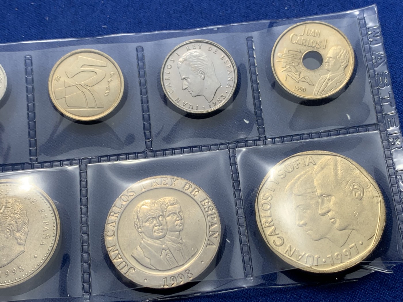 《竞宝斋》第247场-周日，周一 ，周二3场连拍 (全场包邮) 西班牙8枚装套币 最后的比塞塔