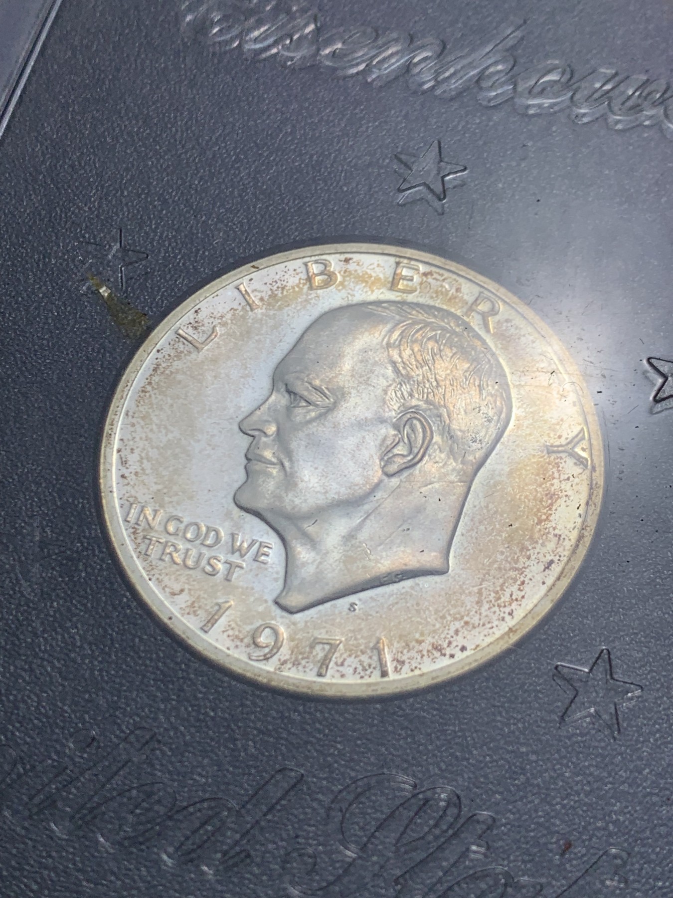 《竞宝斋》第247场-周日，周一 ，周二3场连拍 (全场包邮) 封装 美国1971年艾森豪威尔 1元银币