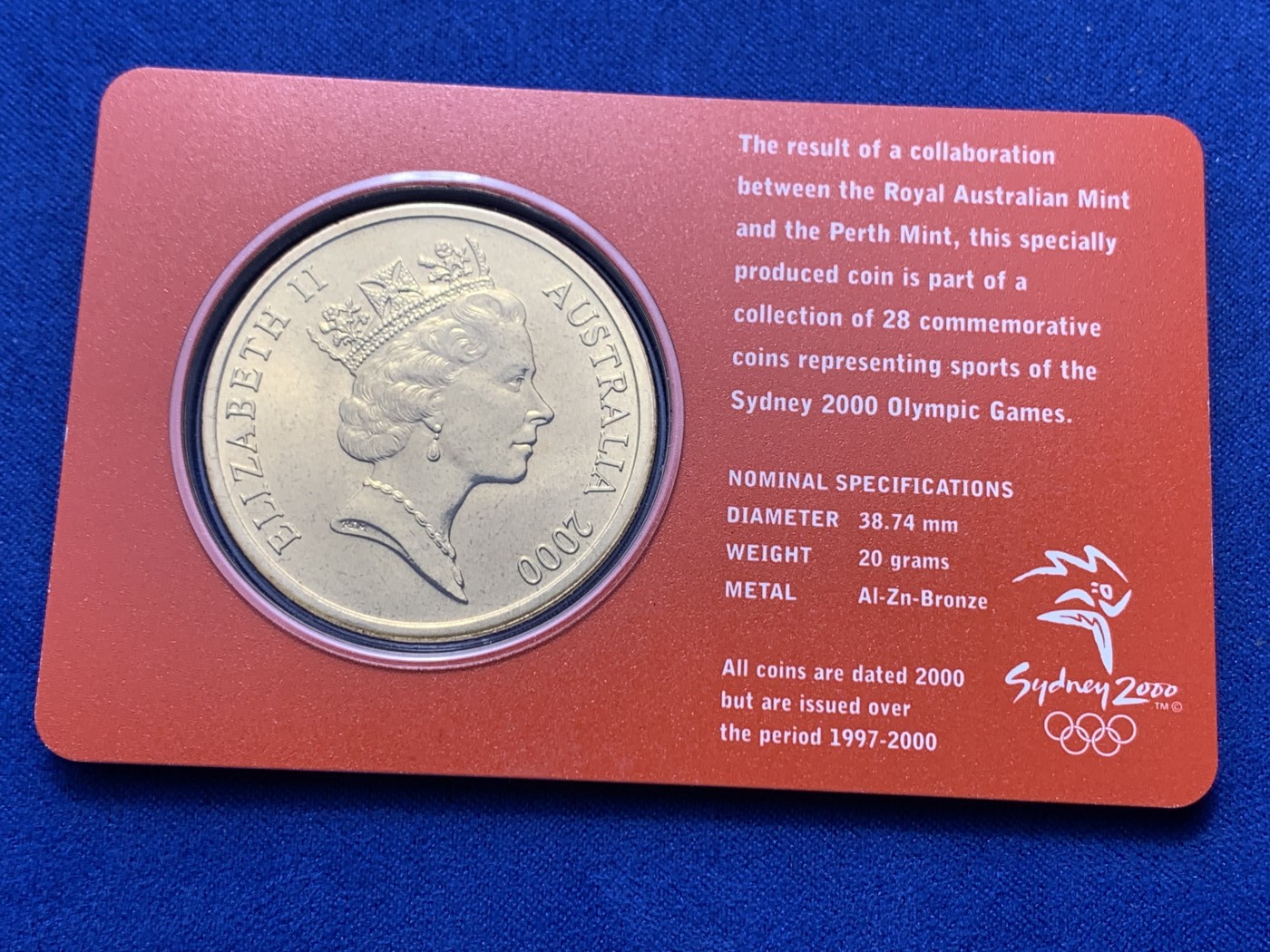 《竞宝斋》第247场-周日，周一 ，周二3场连拍 (全场包邮) 2000年悉尼奥运会5元纪念币
