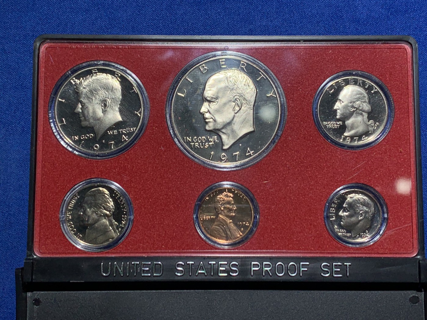 《竞宝斋》第247场-周日，周一 ，周二3场连拍 (全场包邮) PROOF封装 美国1974年6枚装精制套币