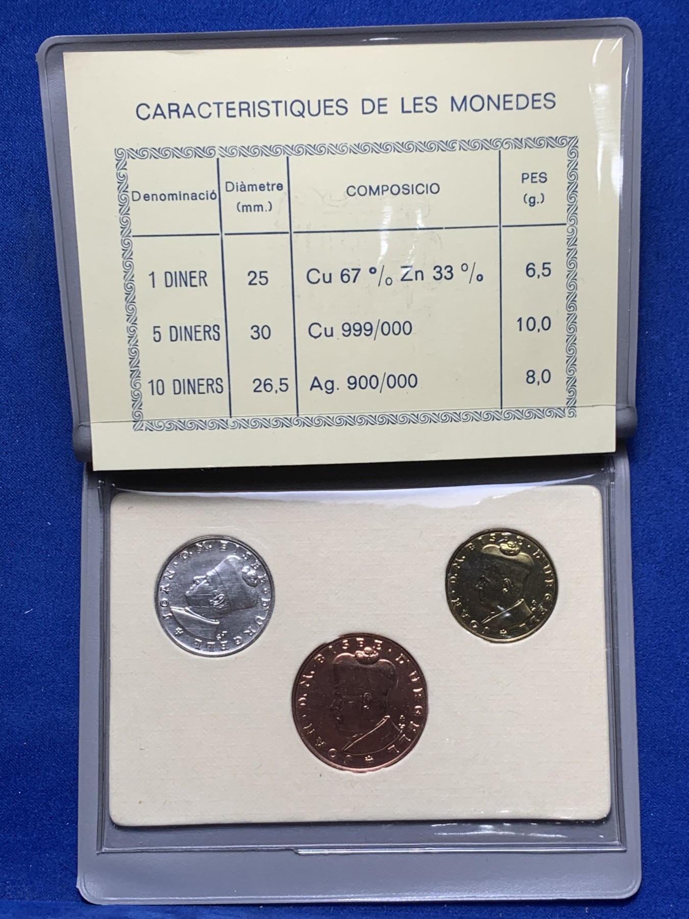 《竞宝斋》第247场-周日，周一 ，周二3场连拍 (全场包邮) 安道尔1984年 1/5/10第纳尔 天主教系列三枚 最大面值是银币 非常少见 发行量都是7500枚