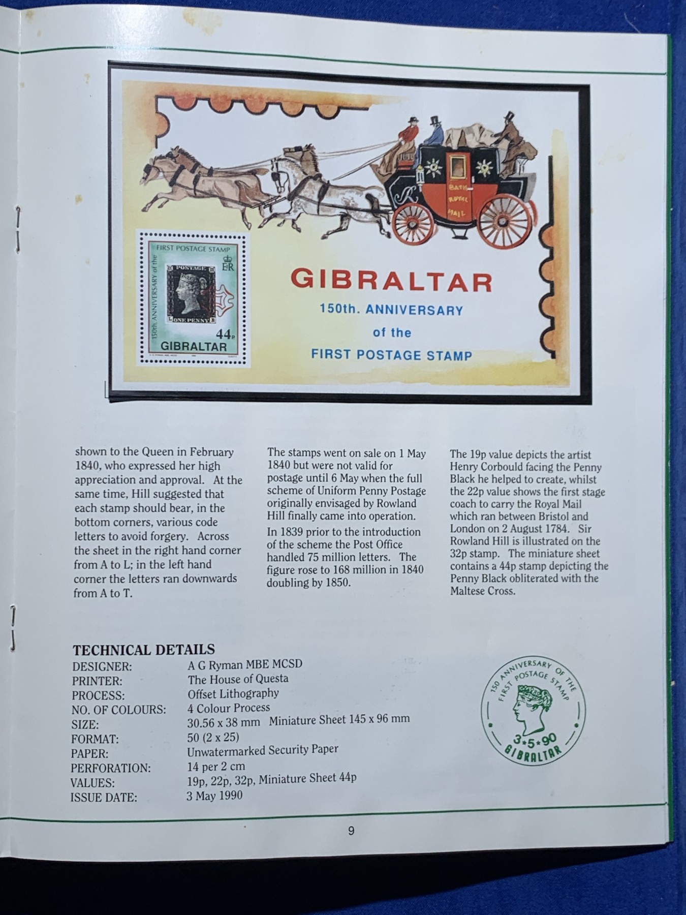 《竞宝斋》第247场-周日，周一 ，周二3场连拍 (全场包邮) 直布罗陀1990年邮票两枚 1克朗镍币一枚 封装