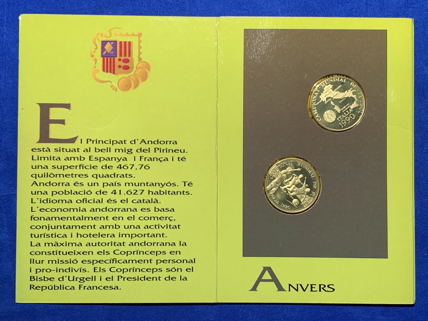 《竞宝斋》第247场-周日，周一 ，周二3场连拍 (全场包邮) 安道尔1990年10第纳尔银币一对