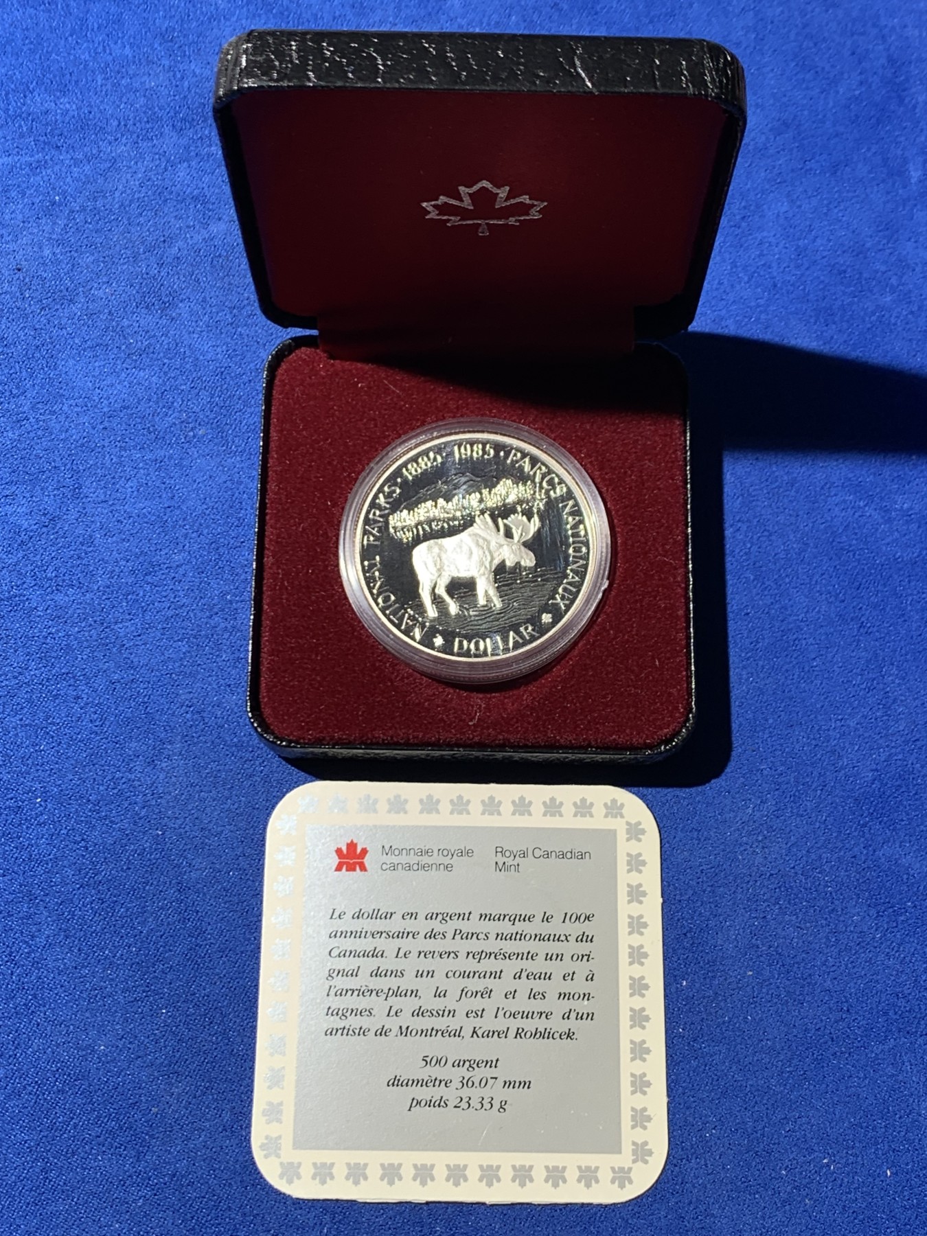 《竞宝斋》第247场-周日，周一 ，周二3场连拍 (全场包邮) 加拿大1985年 麋鹿一元 精制大银币