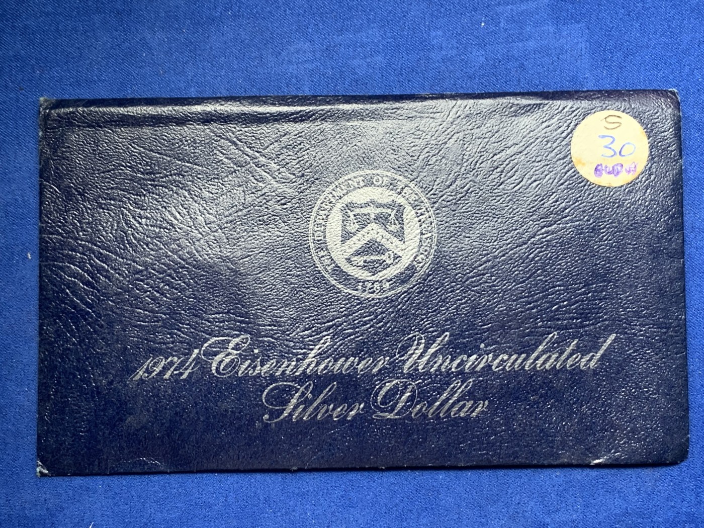 《竞宝斋》第247场-周日，周一 ，周二3场连拍 (全场包邮) 美国1974年S 艾森豪威尔一元银币 封装带章