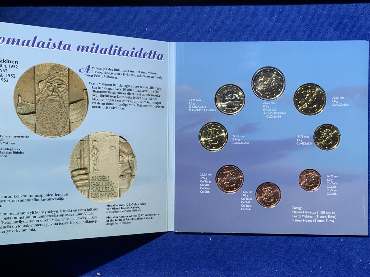 《竞宝斋》第247场-周日，周一 ，周二3场连拍 (全场包邮) 芬兰1999，2000，2001年欧元三套封装