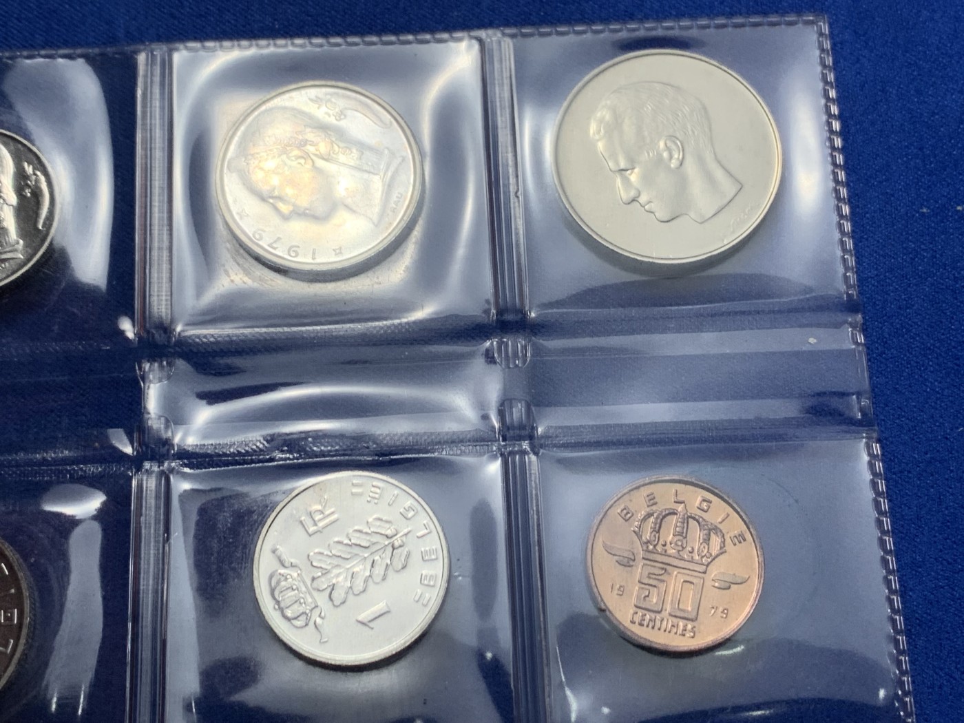 《竞宝斋》第247场-周日，周一 ，周二3场连拍 (全场包邮) 比利时1979年8枚装套币