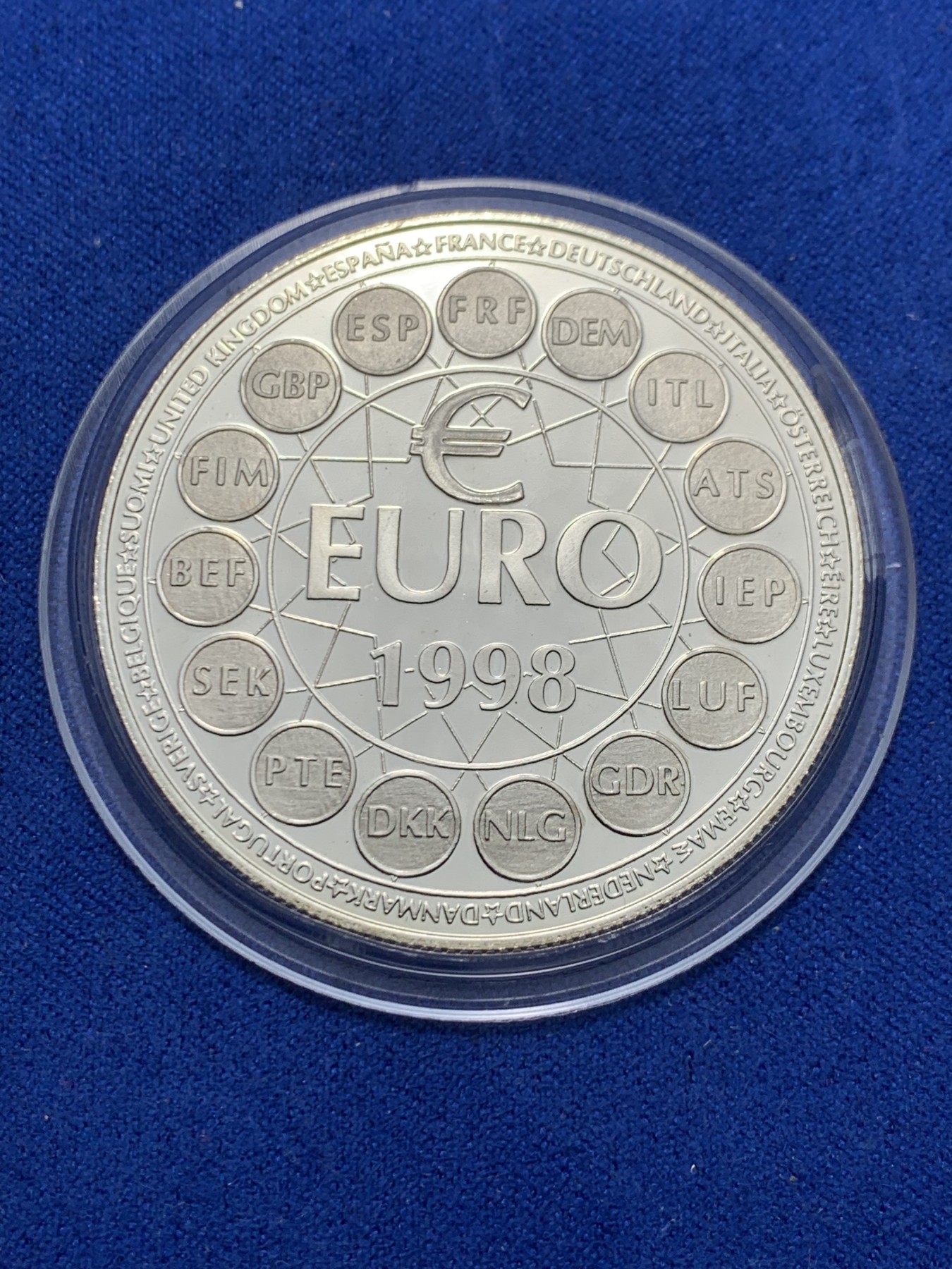 《竞宝斋》第247场-周日，周一 ，周二3场连拍 (全场包邮) 法国1998年ESSAI厂试铸镍币 克朗型 PL版