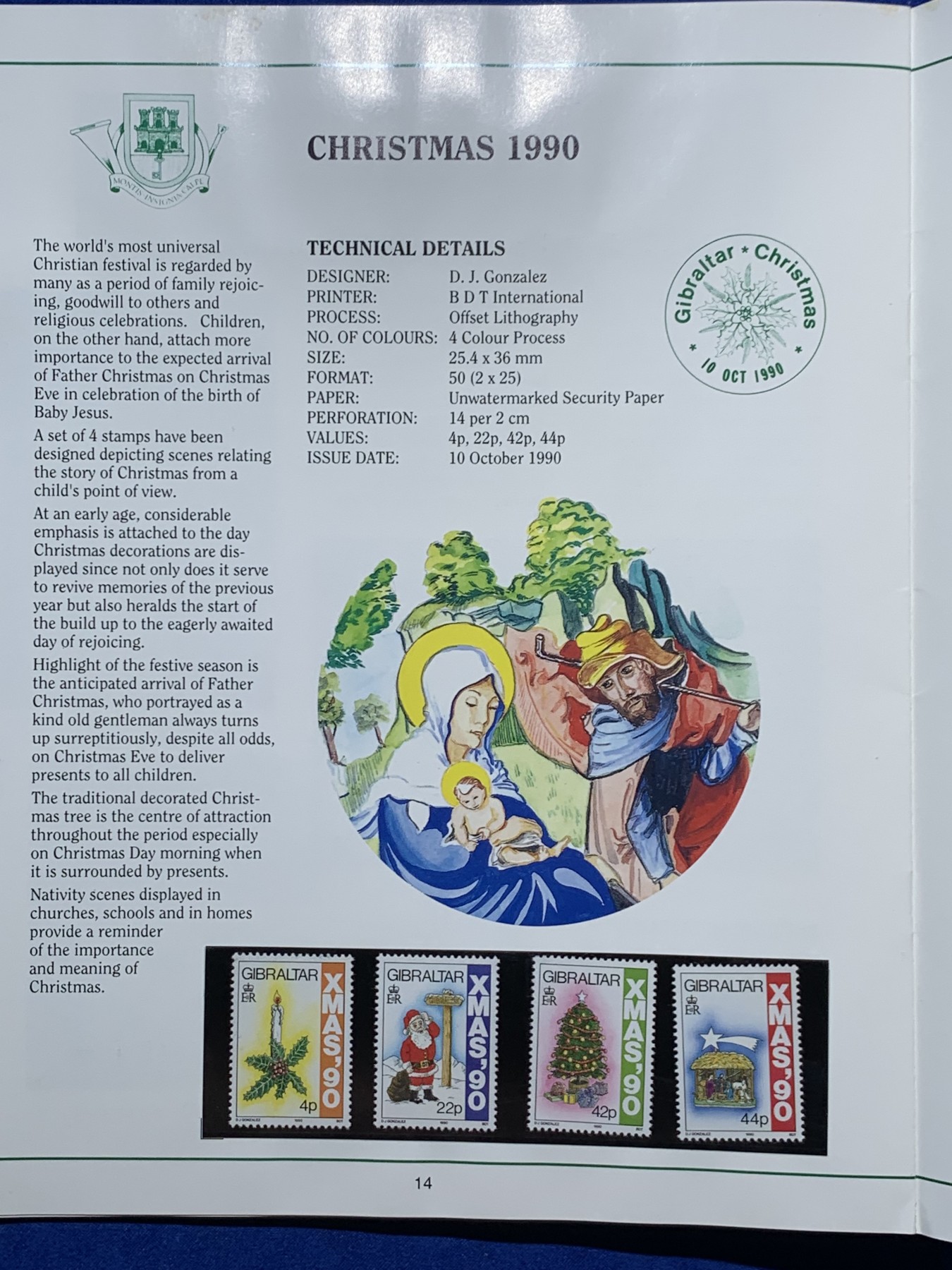 《竞宝斋》第247场-周日，周一 ，周二3场连拍 (全场包邮) 直布罗陀1990年邮票两枚 1克朗镍币一枚 封装