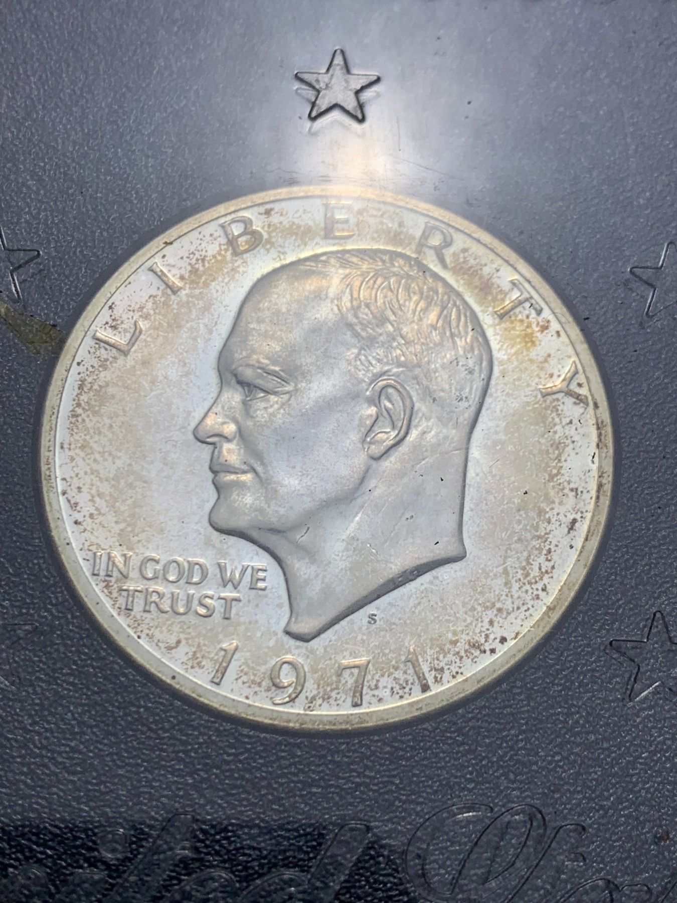 《竞宝斋》第247场-周日，周一 ，周二3场连拍 (全场包邮) 封装 美国1971年艾森豪威尔 1元银币