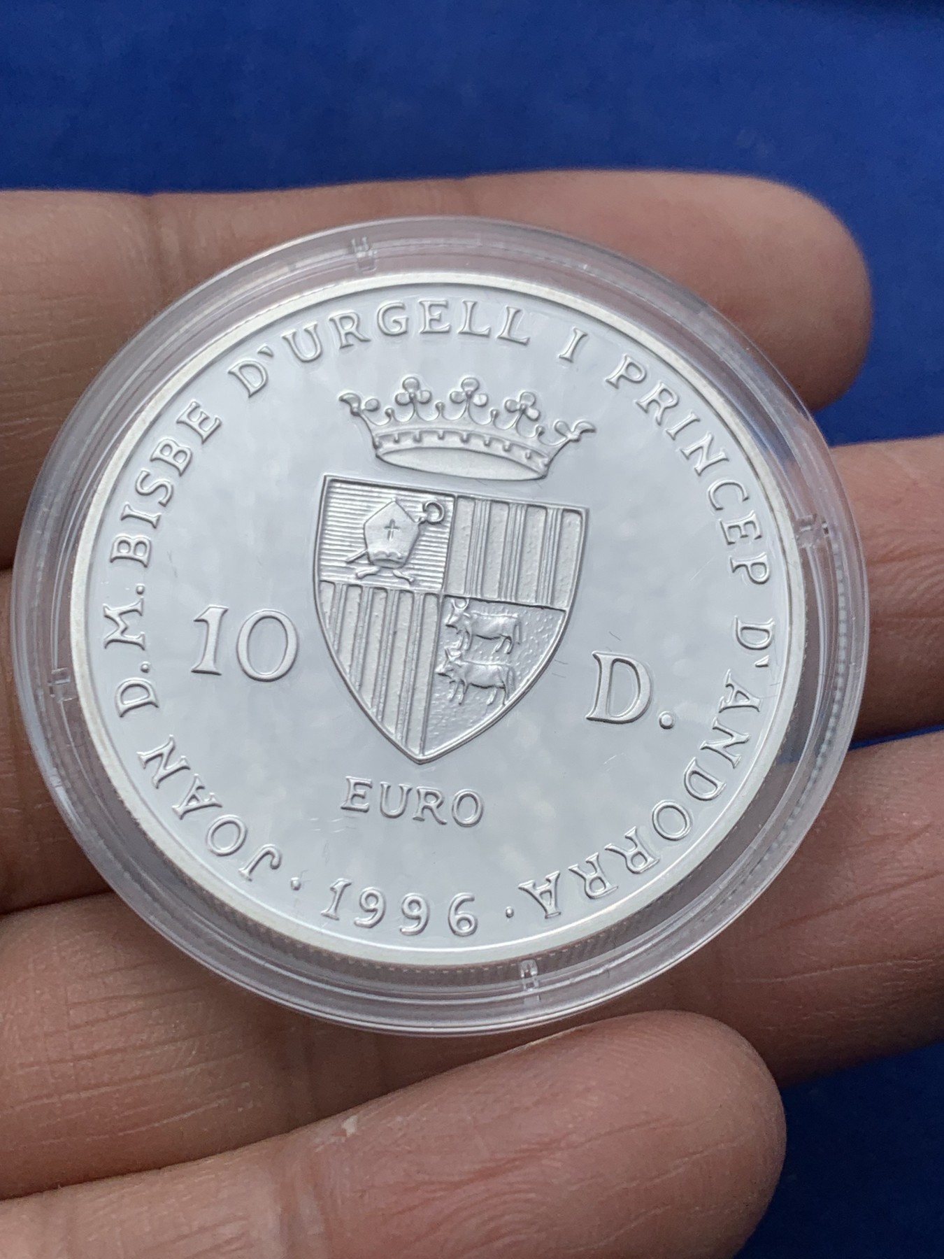 《竞宝斋》第247场-周日，周一 ，周二3场连拍 (全场包邮) 安道尔 1996 10D 大银币  31.47克 925银