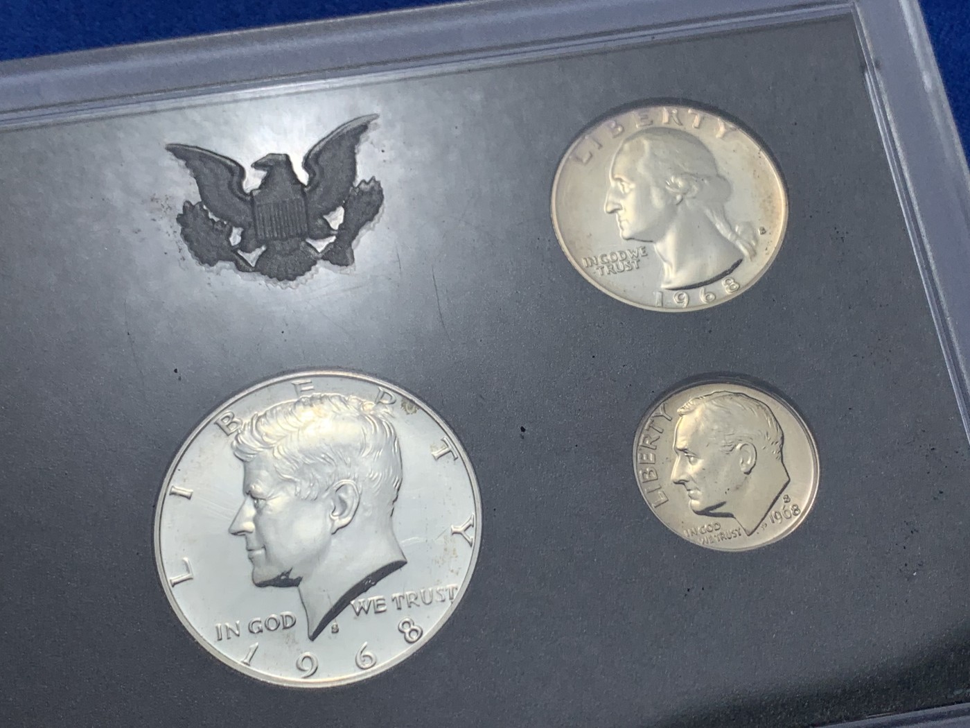 《竞宝斋》第247场-周日，周一 ，周二3场连拍 (全场包邮) PROOF封装 美国1968年5枚装精制套币