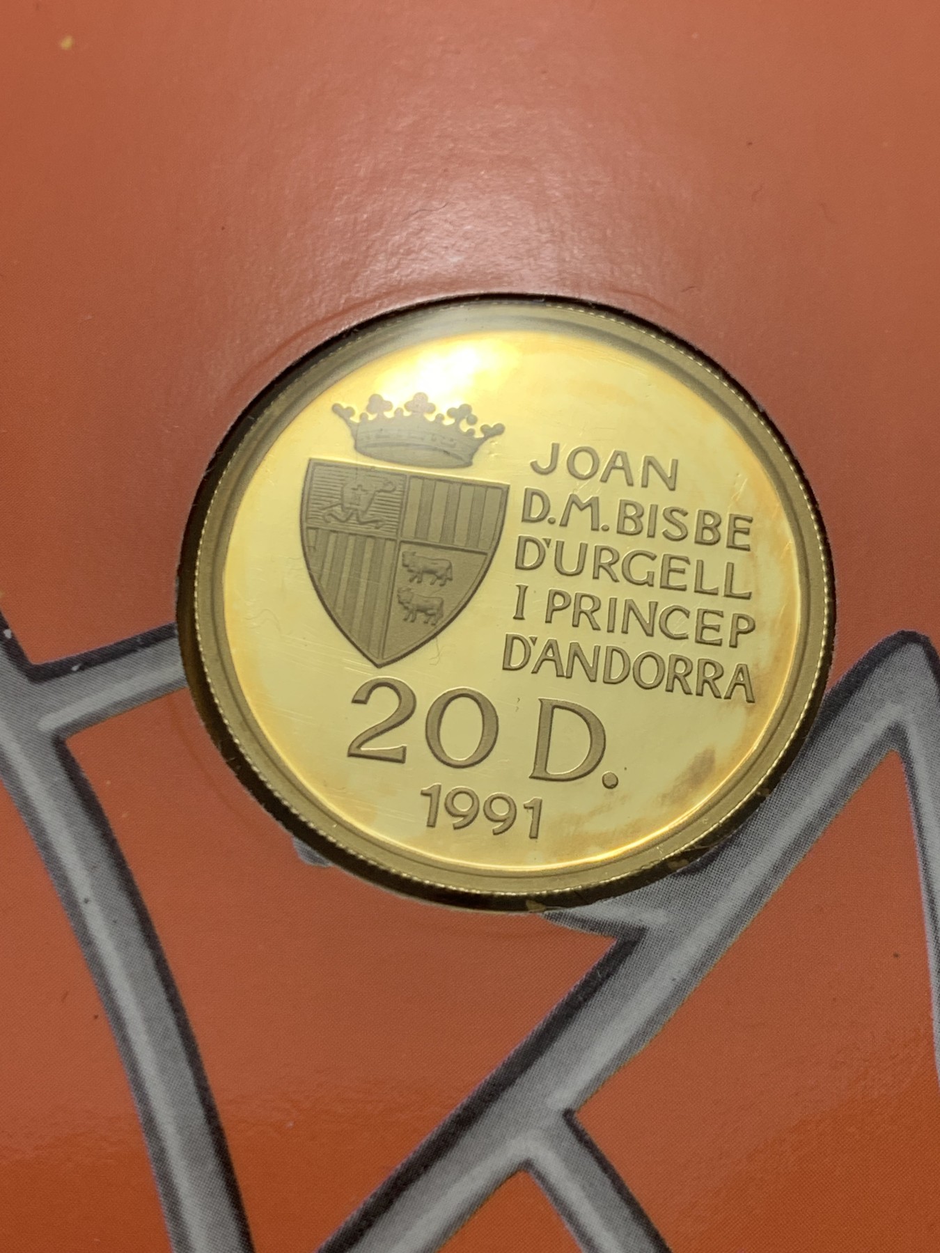 《竞宝斋》第247场-周日，周一 ，周二3场连拍 (全场包邮) 安道尔 1991年 自行车赛 20第纳尔 大银币 原装