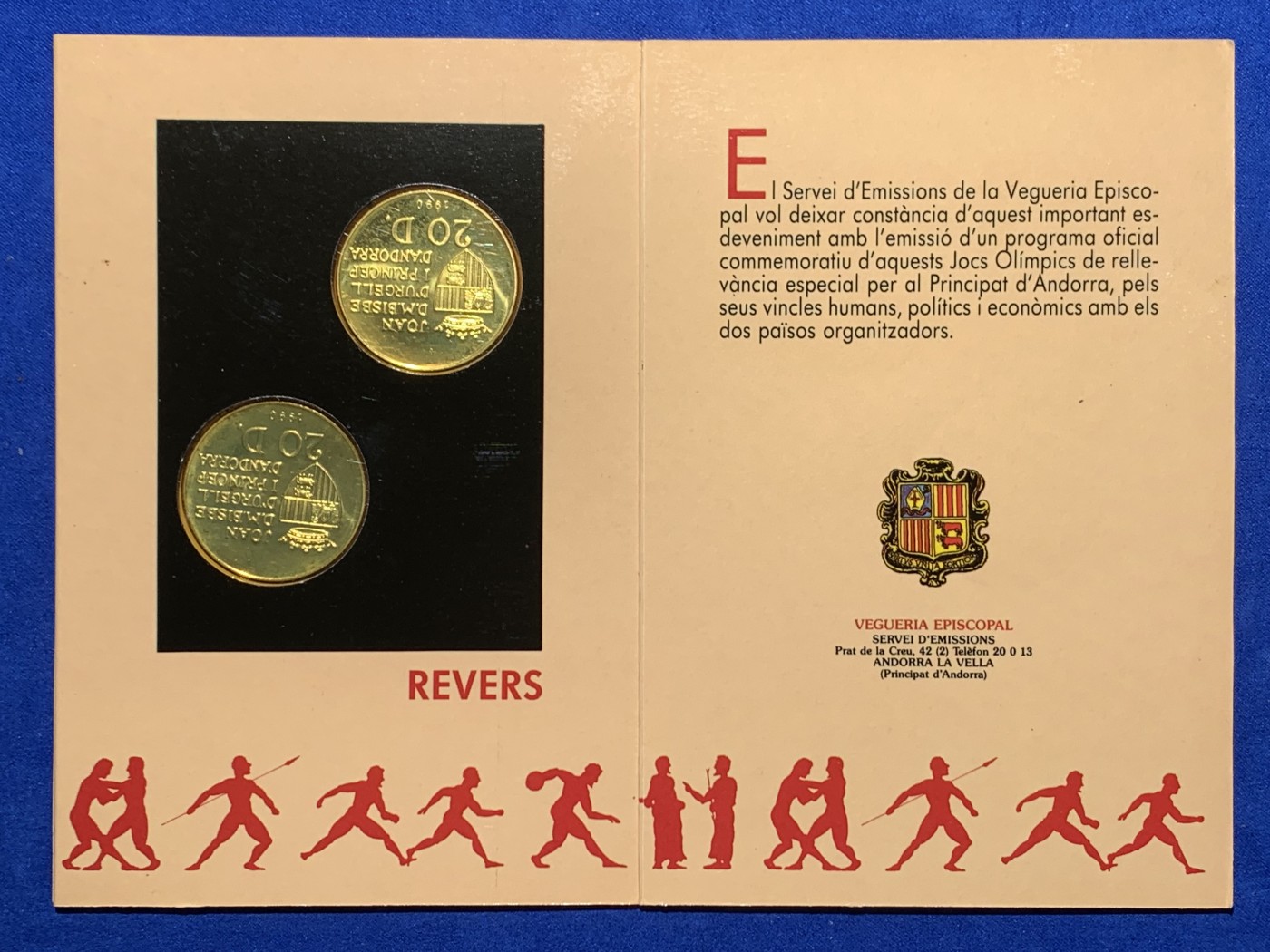 《竞宝斋》第247场-周日，周一 ，周二3场连拍 (全场包邮) 安道尔 1992年 巴塞罗那奥运 骑马和跨栏 20第纳尔   单枚16克 925银