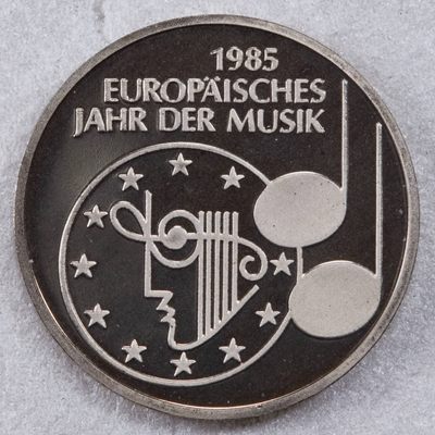 S&S Numismatic世界钱币-拍卖 第124期  - 德国1985年 欧洲音乐节 5马克精制纪念币
