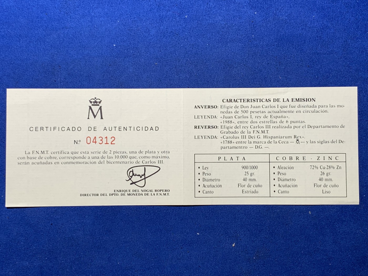 《竞宝斋》第247场-周日，周一 ，周二3场连拍 (全场包邮) 历史与现实 西班牙 1988 卡洛斯三世 200周年纪念章一对 含一枚25克 925银