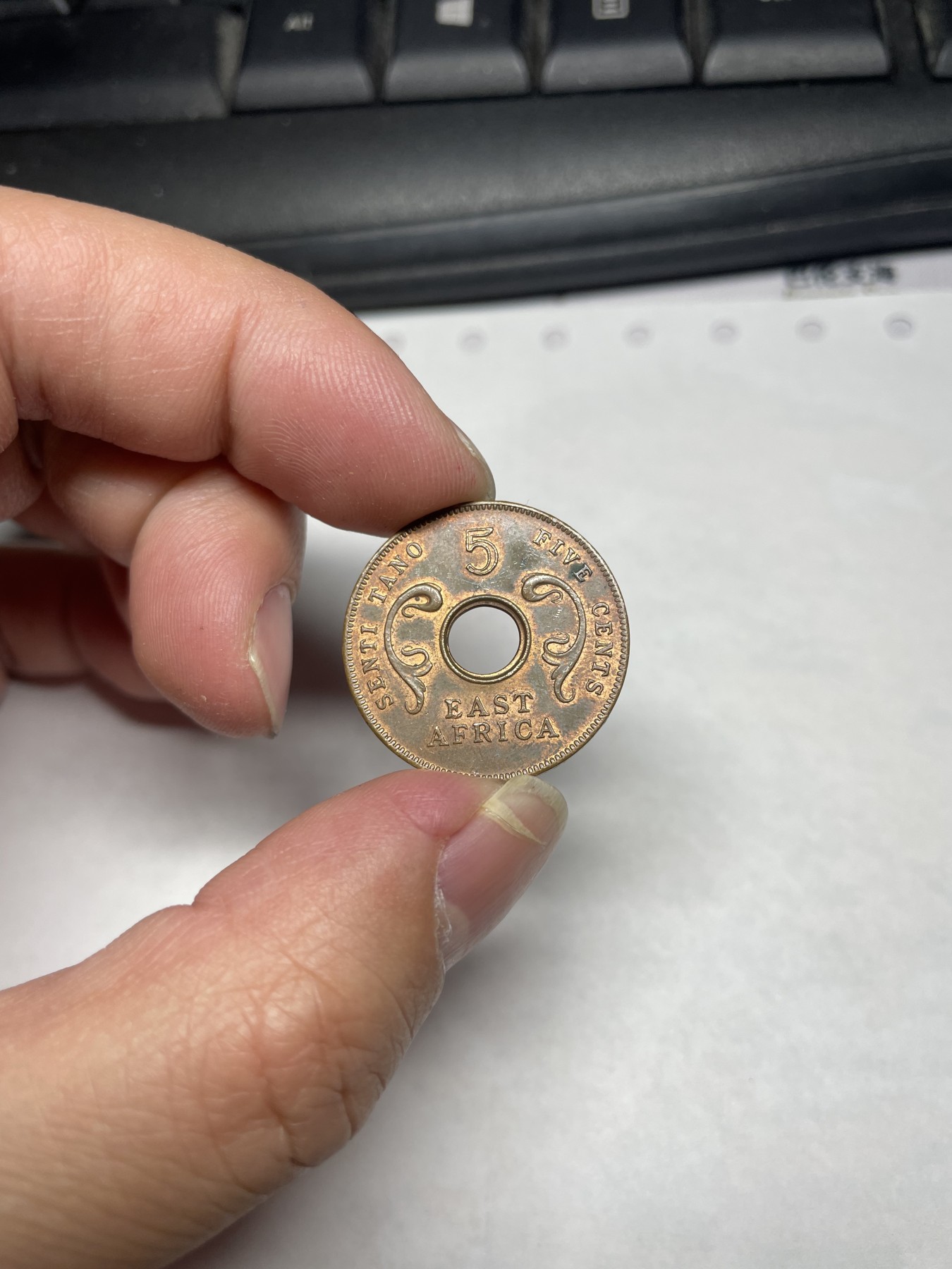 2024年集古藏今外币拍卖第一期-第10场非洲专场（总第10拍） 1964年英属东非5分带底光