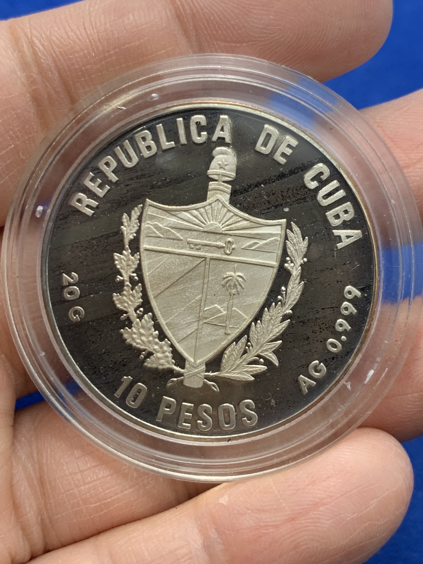 《竞宝斋》第247场-周日，周一 ，周二3场连拍 (全场包邮) 古巴 1990 文化交融 10比索银币 999银 20克 少