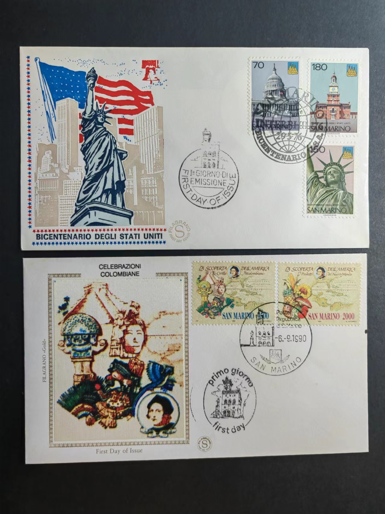 多国邮品✌（秒杀专场）精品🔥专场 第⑤⑤场 意大利纪事首日封（含美国独立纪念+哥伦布发现新大陆500周年）