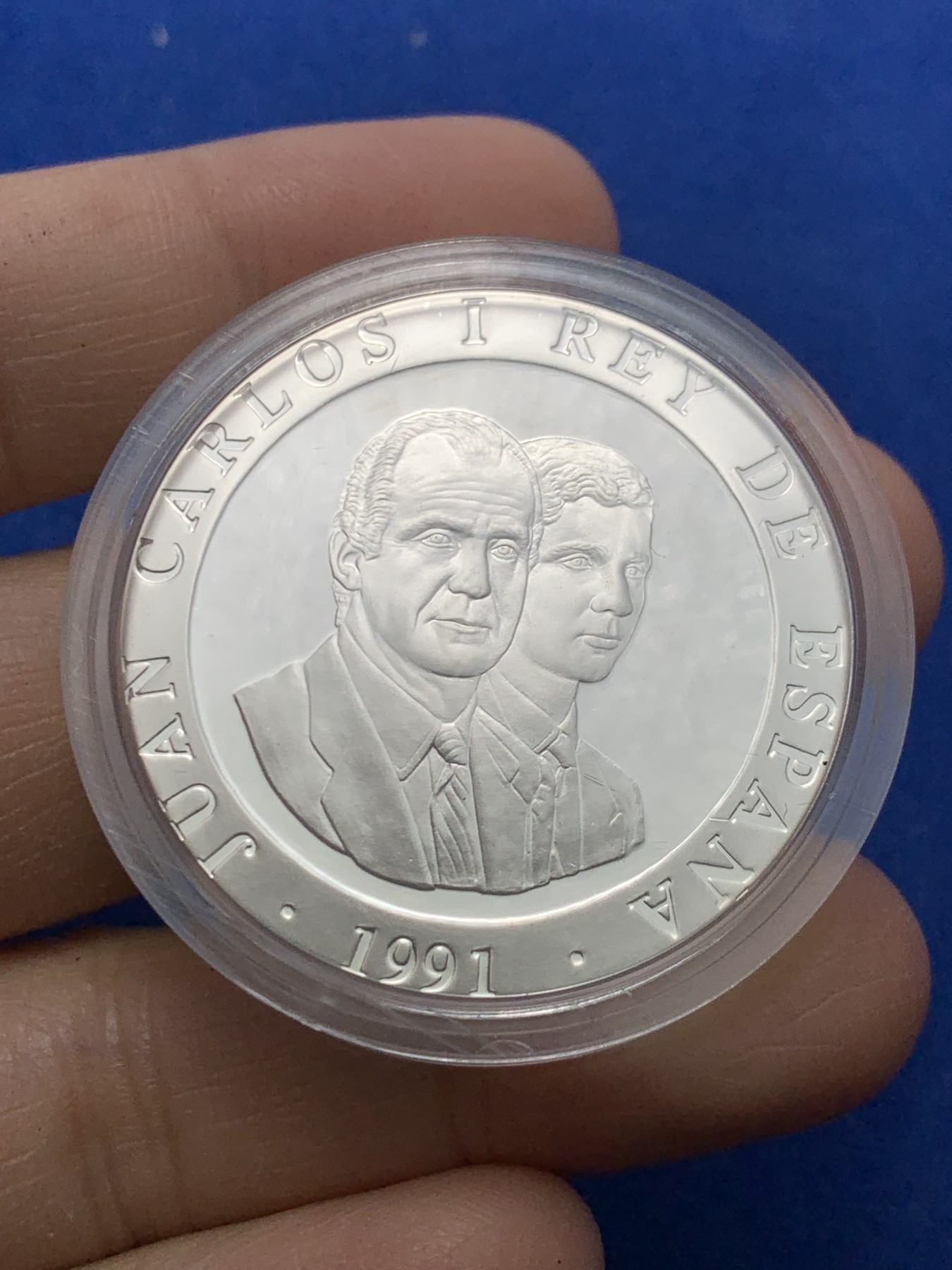 《竞宝斋》第247场-周日，周一 ，周二3场连拍 (全场包邮) 西班牙1991年奥运网球27克纪念银币 925银