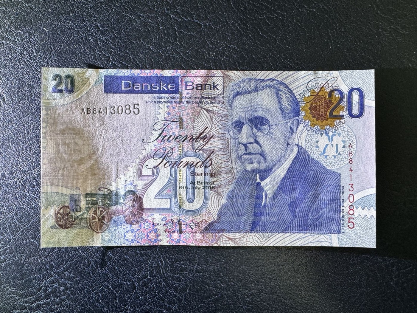 收藏联盟Quantum Auction 第330期拍卖  北爱尔兰2016年20镑 品相UNC  边缘轻微瑕疵 发明家 弗格森
