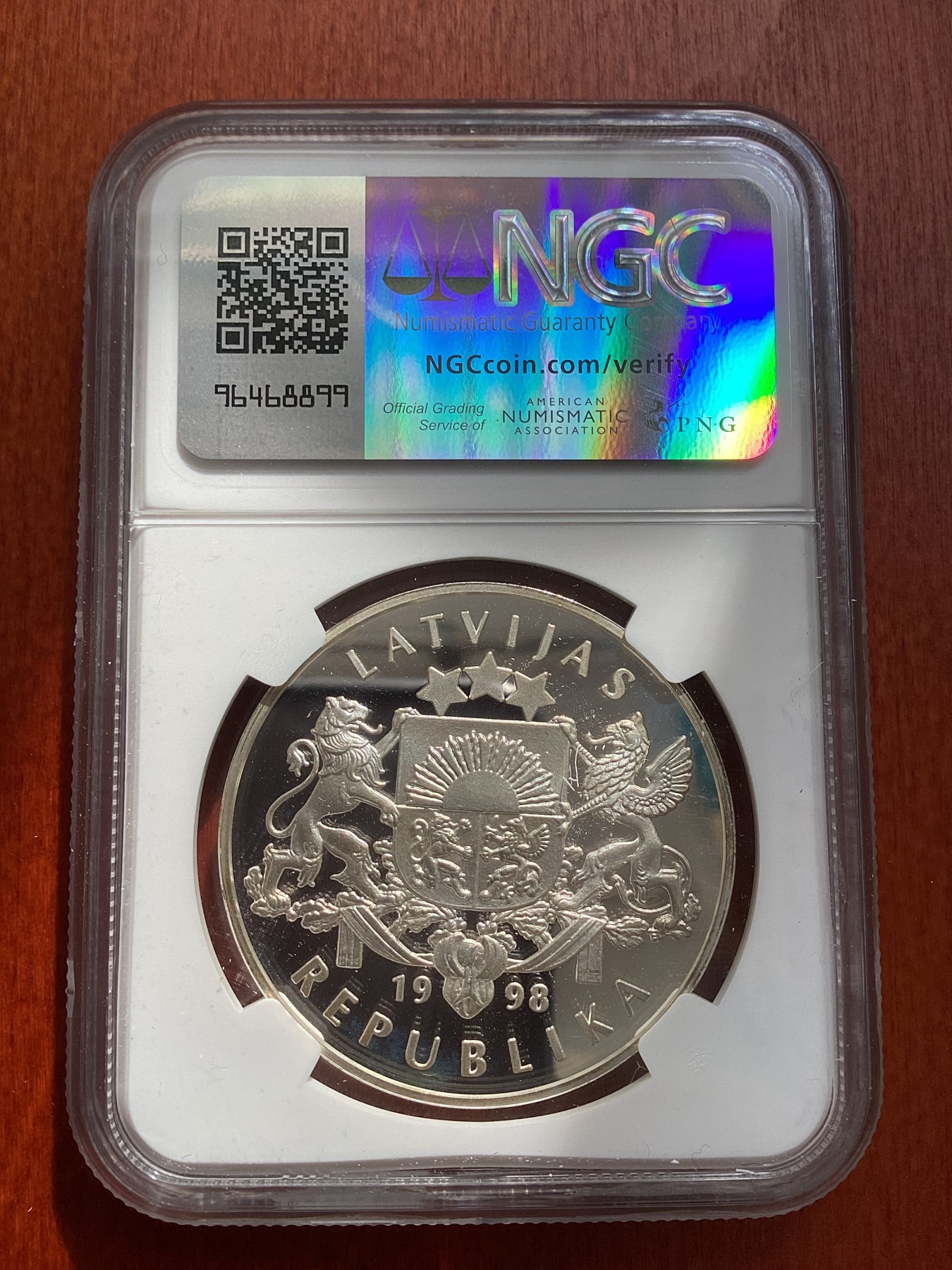 长老汇龙年精选第三场 1998 拉脱维亚“克氏瓦尔德马号”破冰船，NGC PF67UC，季军分，更高分仅有7枚