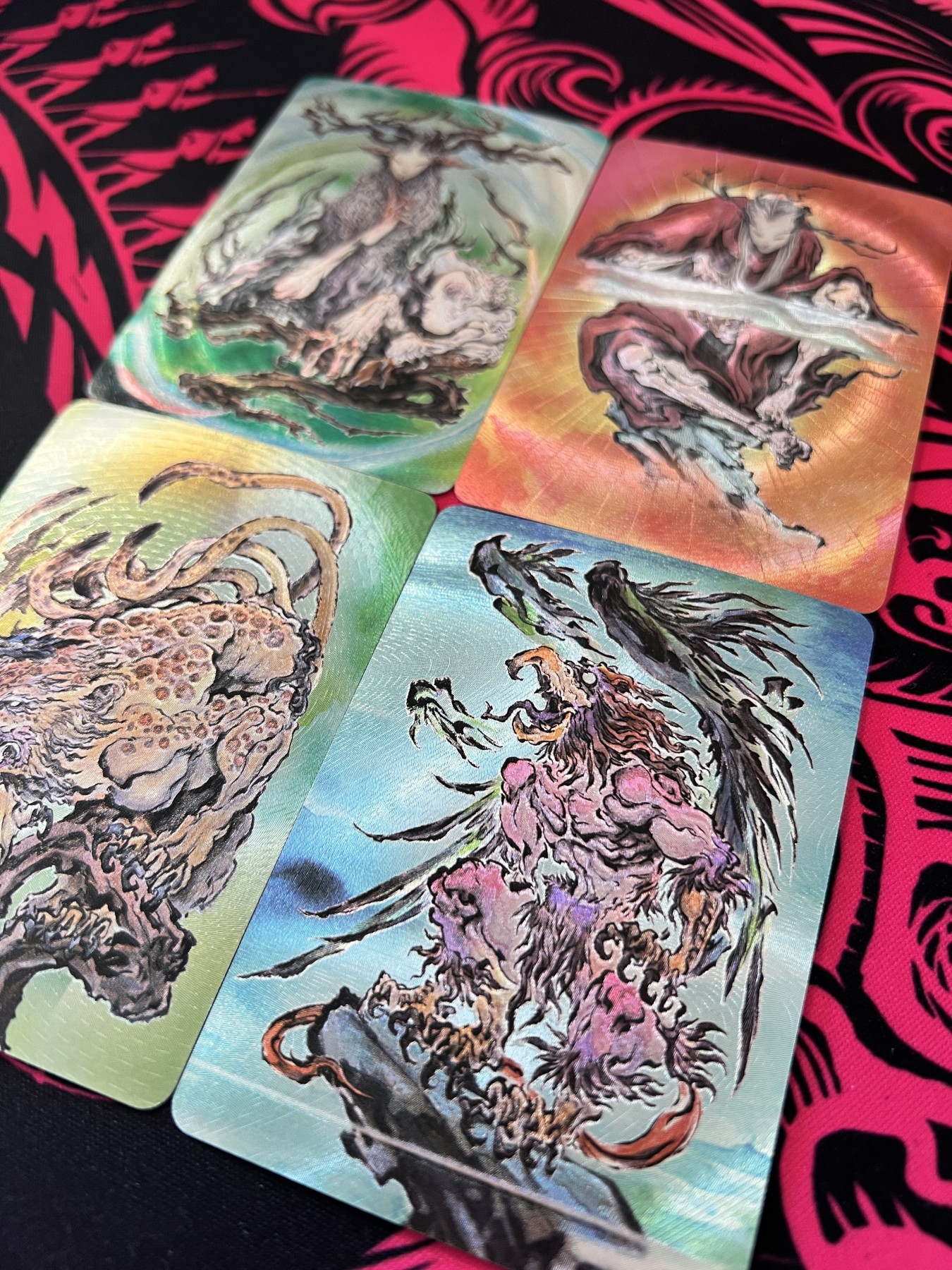 锦色铺子的卡 第十四期 启读文化 沈鑫 山海经 白泽、红光、嚣、狰 粗闪4张