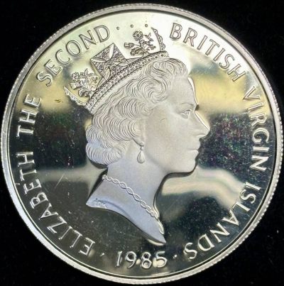 回流钱币0312持续更新中 - 英属维尔京群岛1985年20元银币 38毫米925银