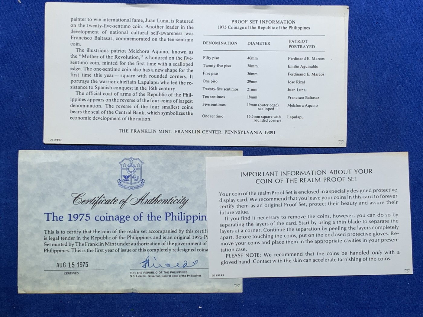 《竞宝斋》第247场-周日，周一 ，周二3场连拍 (全场包邮) 菲律宾 1975 8枚装套币 含2枚大银币 非常少见的品种