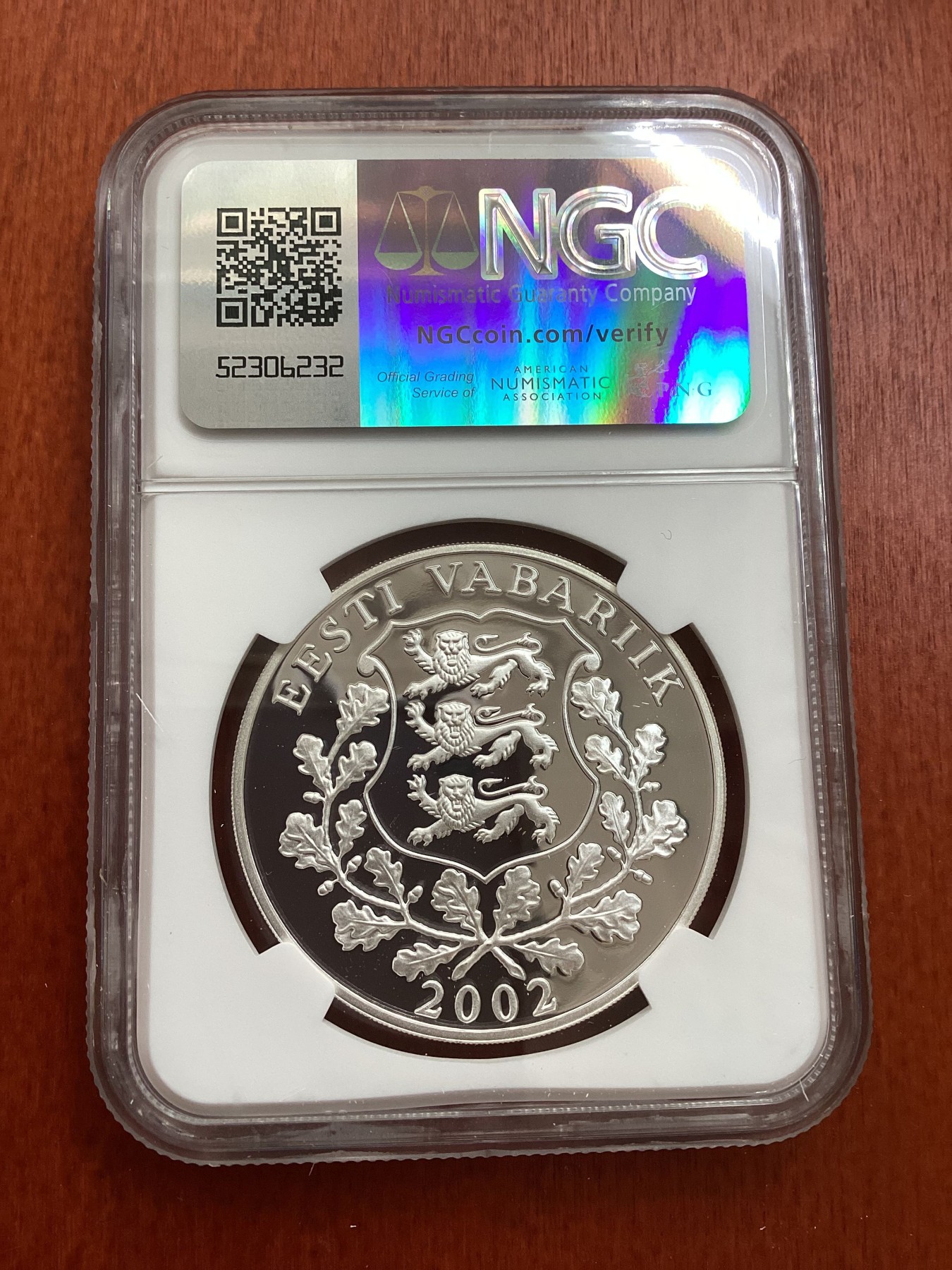 长老汇龙年精选第三场 2002 爱沙尼亚塔图大学10克朗精制银币，NGC PF70UC，eBay爱沙尼亚70分一般接近3000元左右