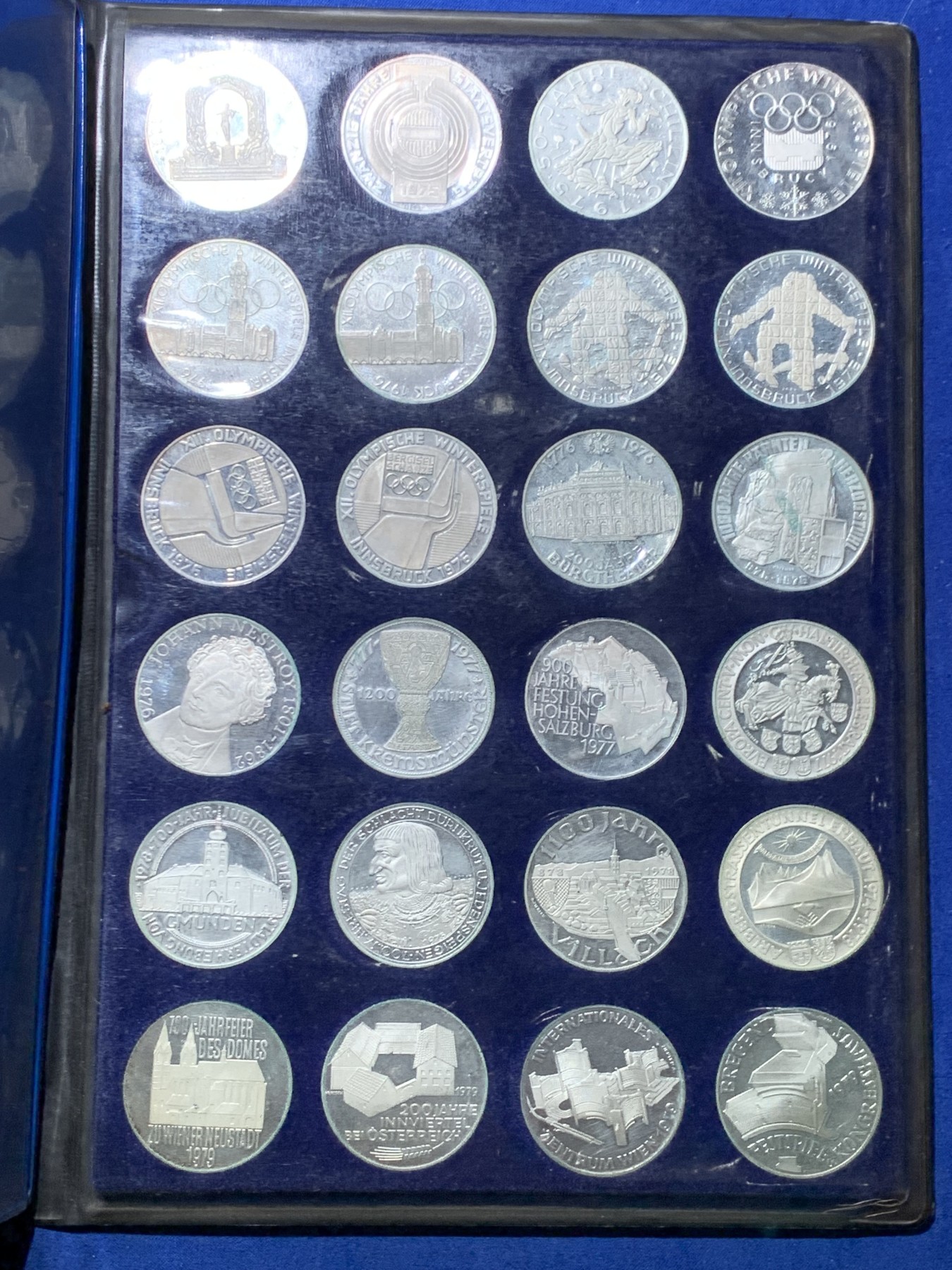 《竞宝斋》第247场-周日，周一 ，周二3场连拍 (全场包邮) 奥地利 100先令 24枚套 单枚重量 23.93克 640银 非常难得一套 极少见