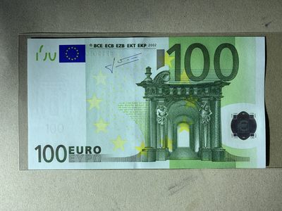 【礼羽收藏】🌏世界钱币拍卖第33期 - 【S21505080868】全新UNC 2002 二签 意大利版 100欧元  无347尾347尾868靓号
