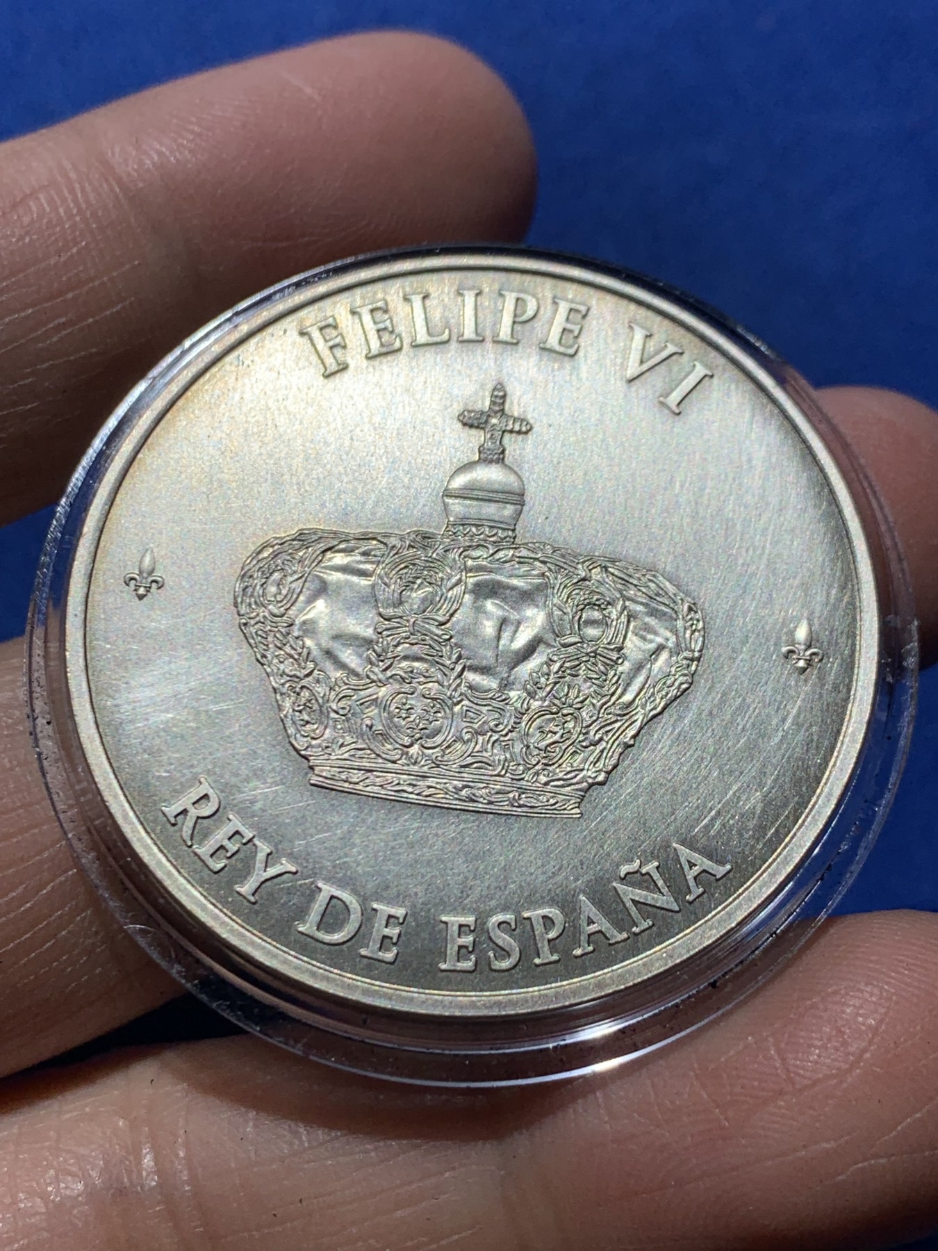 《竞宝斋》第247场-周日，周一 ，周二3场连拍 (全场包邮) 西班牙 2017 皇家造币厂发行 腓力四世 纪念银章 925银 27克 复古工艺 很不错