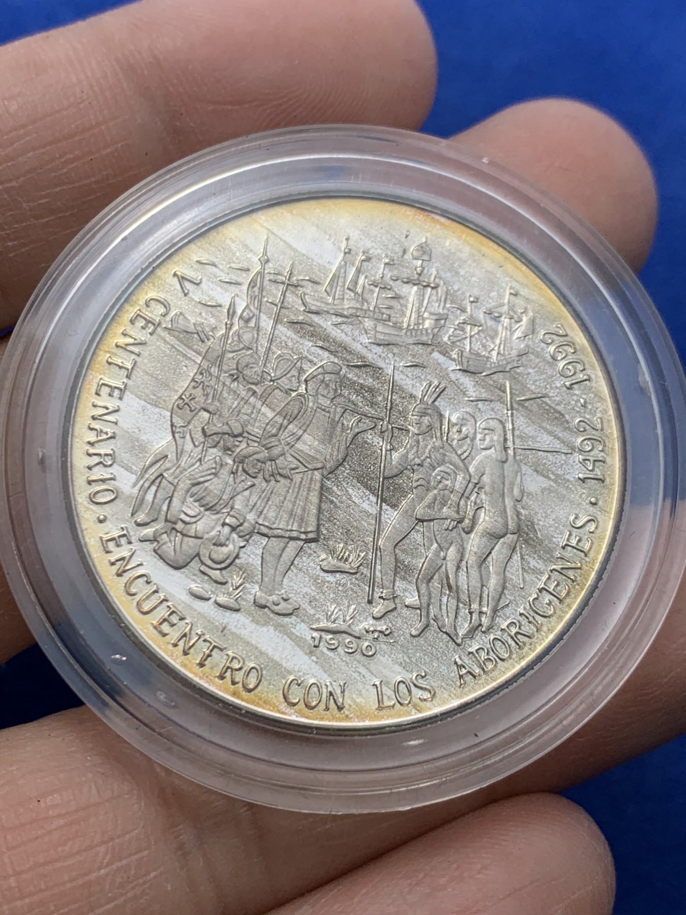 《竞宝斋》第247场-周日，周一 ，周二3场连拍 (全场包邮) 古巴 1990 文化交融 10比索银币 999银 20克 少