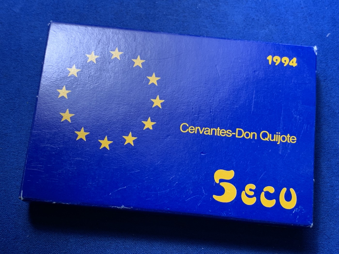 《竞宝斋》第247场-周日，周一 ，周二3场连拍 (全场包邮) 西班牙1994年唐吉坷德5ECU精制大银币 原盒 33.5克 925银 少见