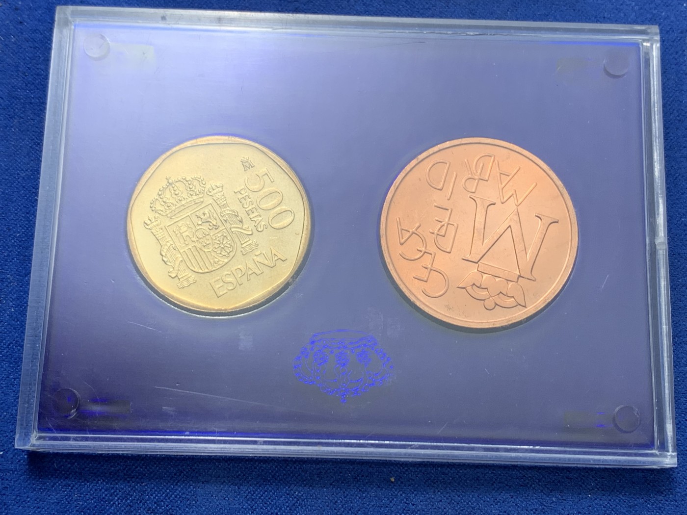 《竞宝斋》第247场-周日，周一 ，周二3场连拍 (全场包邮) 西班牙1987年 一组六枚试铸币和章 其中两枚是银制 带证书 原包装很少见