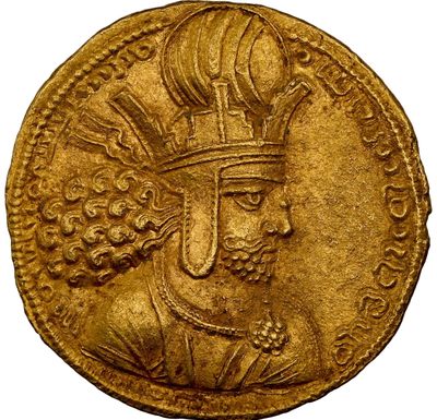 梧彩钱庄捡漏拍2024年第6期  - 萨珊王朝沙普尔一世金币Shahpur I, AD 240-272 